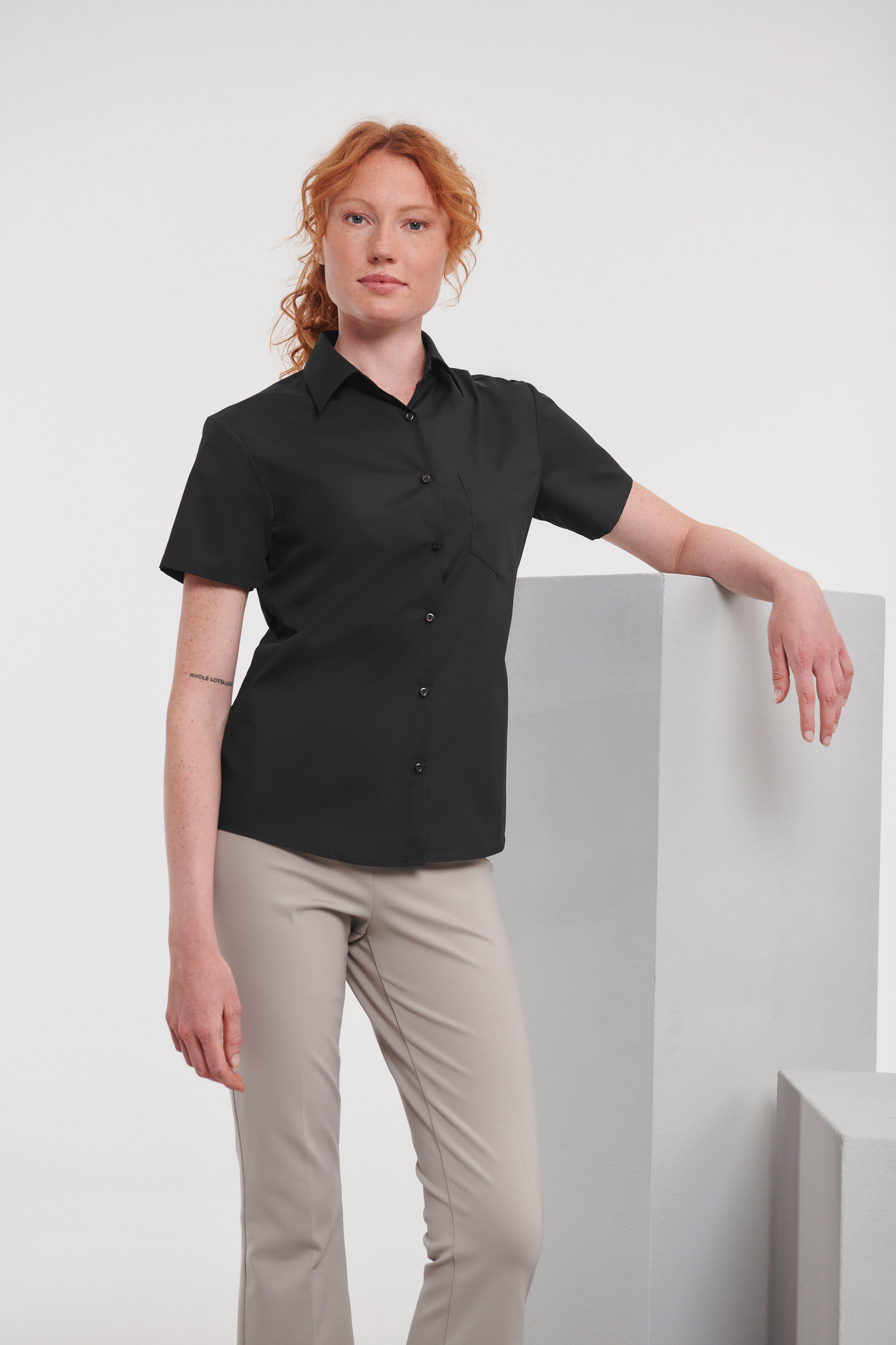 Miniature 1 pour Chemise femme popeline polycoton manches courtes