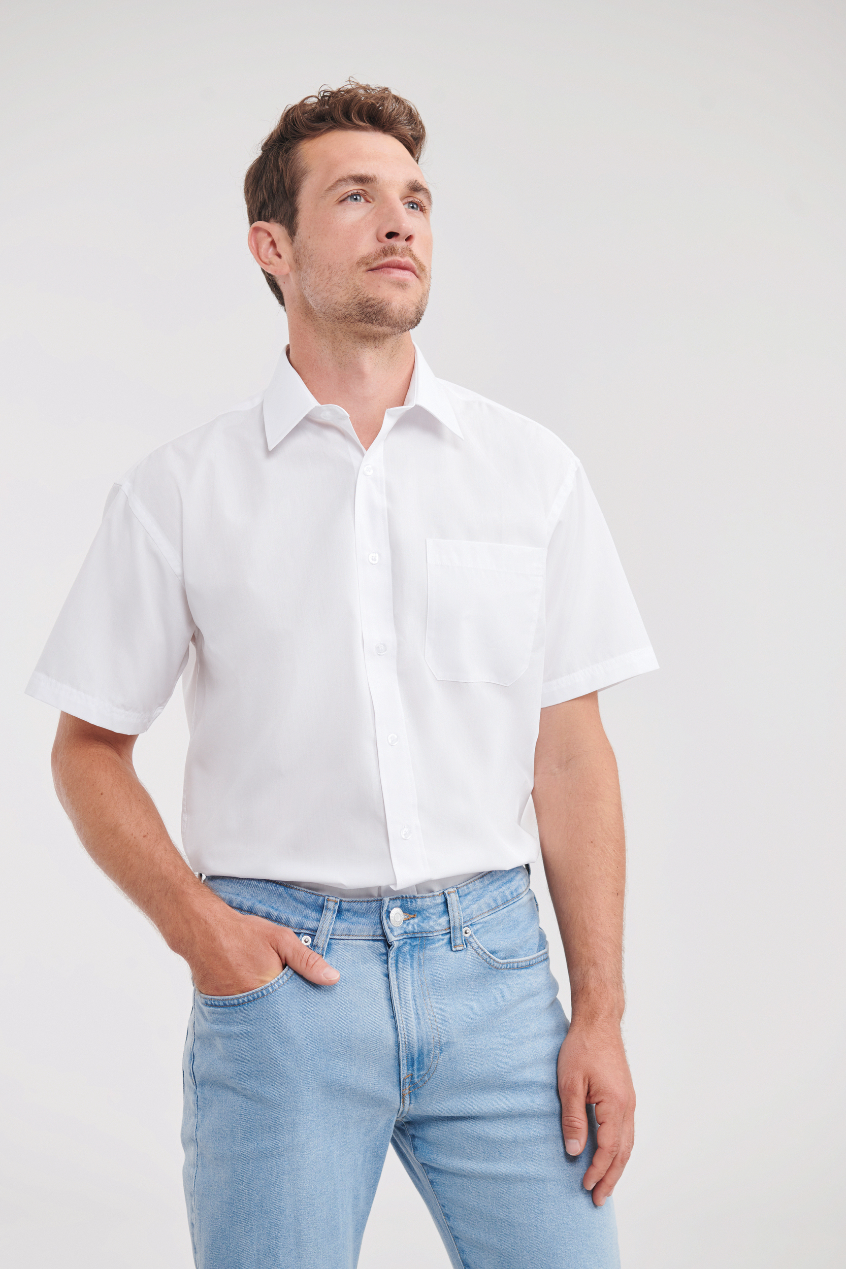 Miniature 1 pour Chemise homme popeline polycoton manches courtes