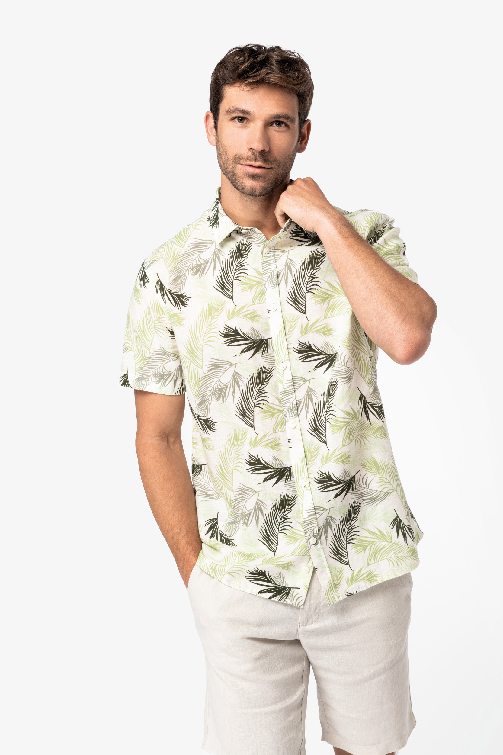 Miniature 3 pour Chemise écoresponsable imprimé végétal homme