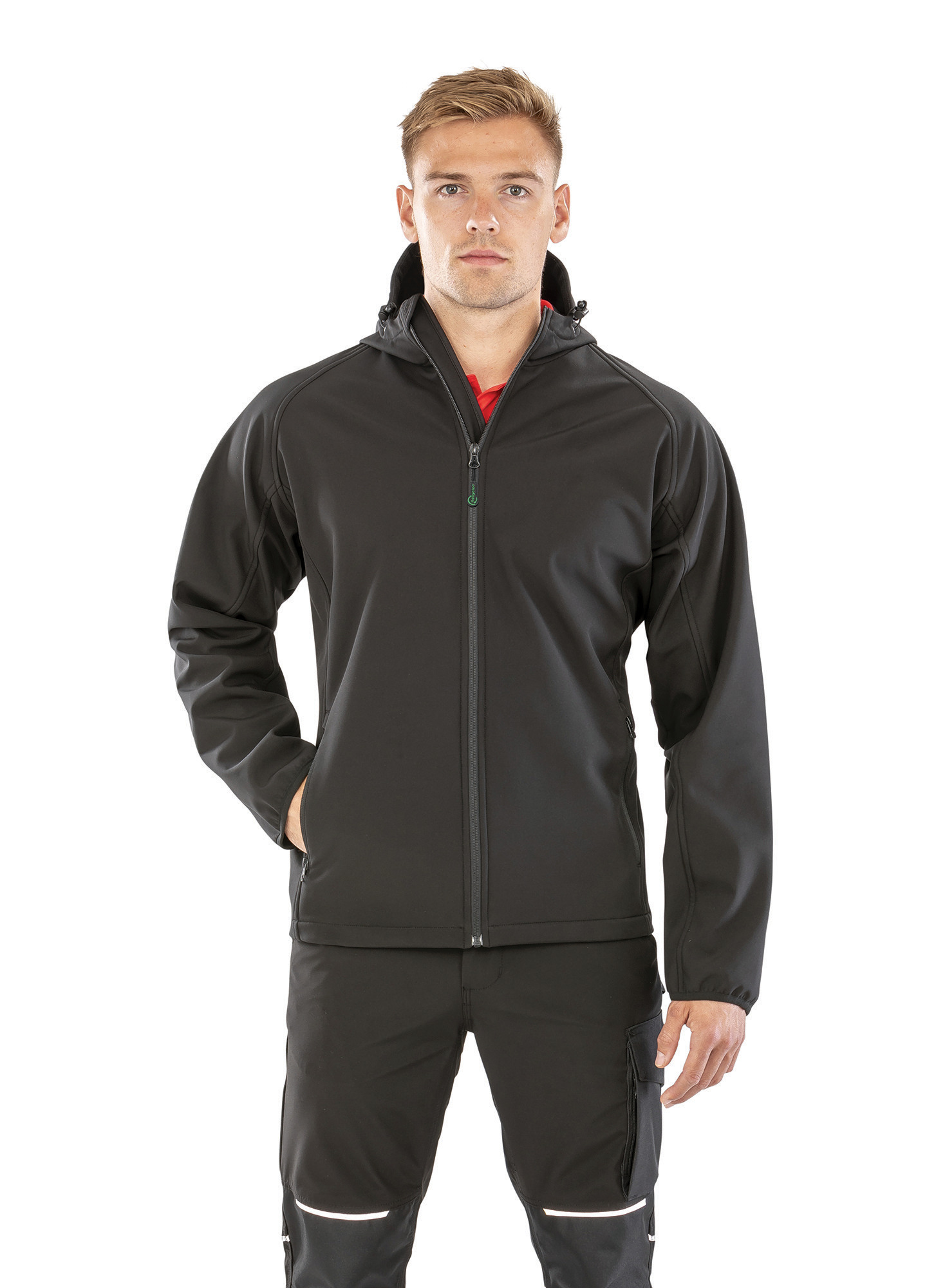 Miniature 1 pour Veste softshell recyclée 3 couches à capuche homme
