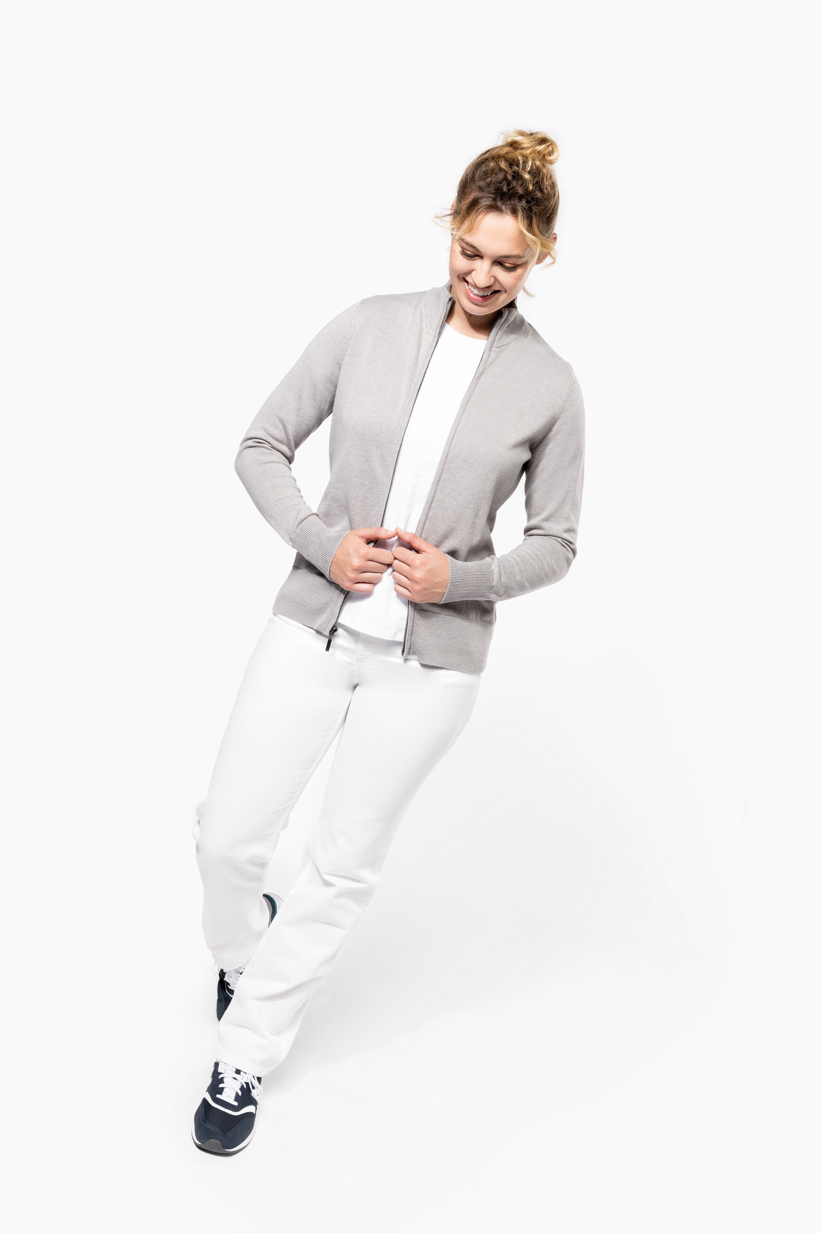 Miniature 4 pour Cardigan zippé femme
