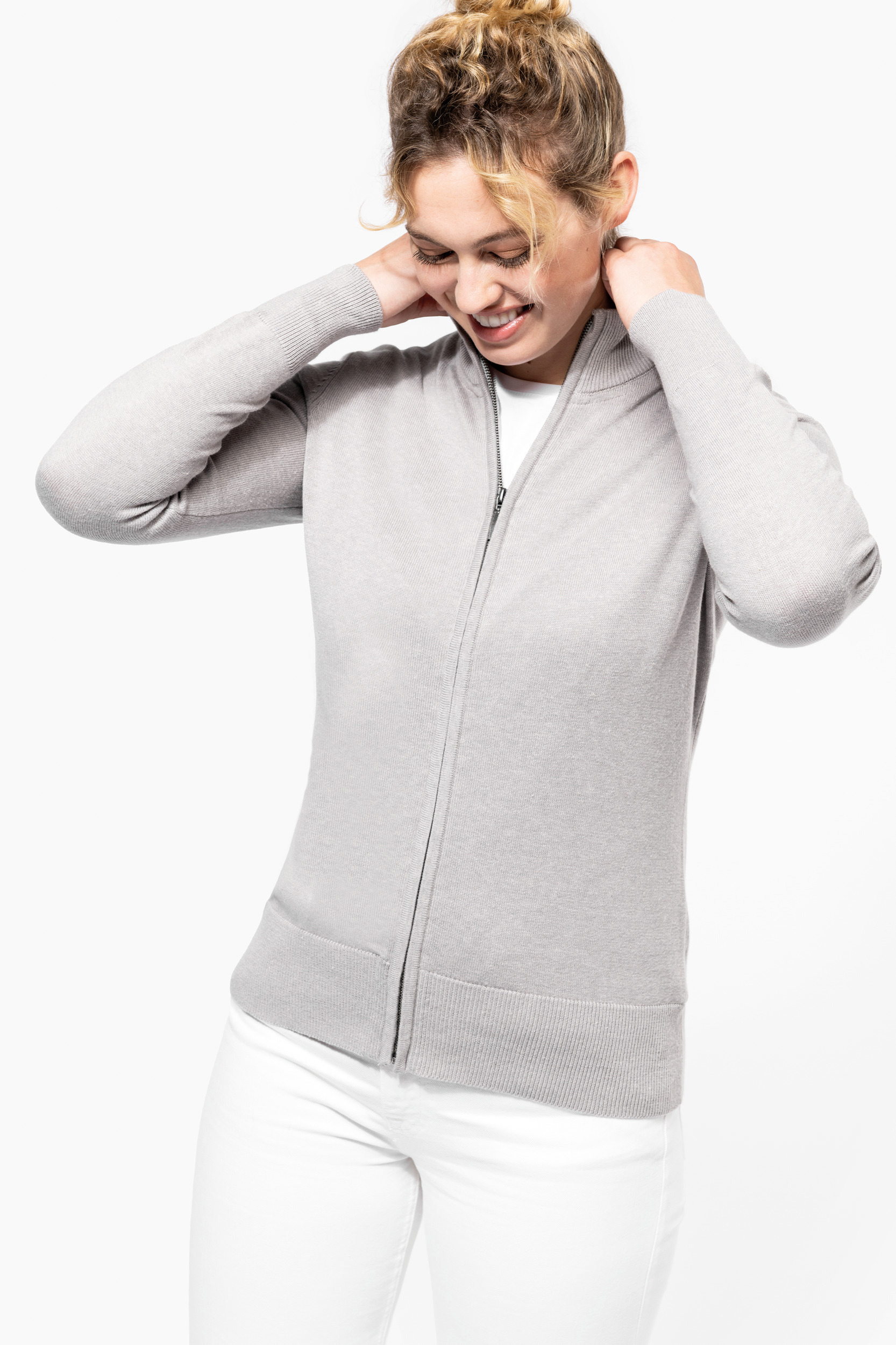 Miniature 3 pour Cardigan zippé femme