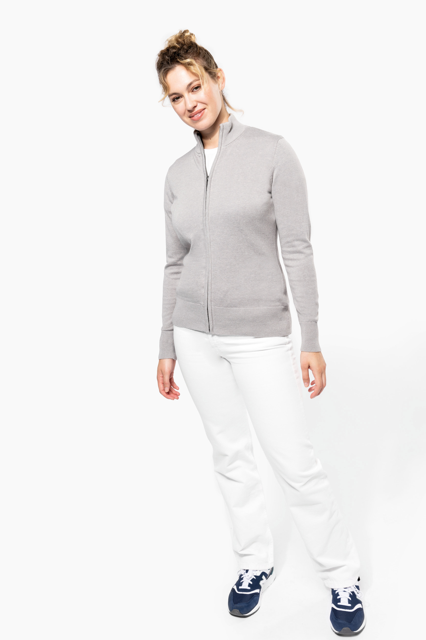 Miniature 5 pour Cardigan zippé femme