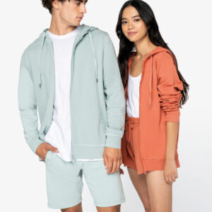 Visuel Sweat-shirt écoresponsable zippé à capuche French Terry unisexe