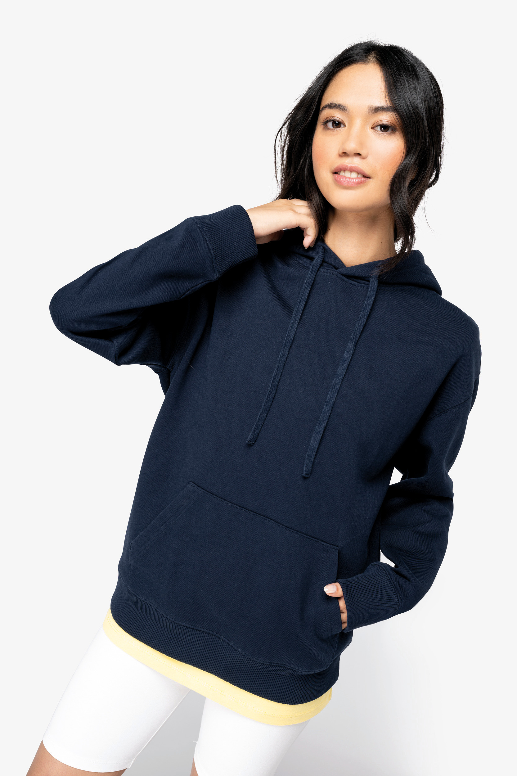 Miniature 3 pour Sweat-shirt écoresponsable à capuche  à épaules tombantes French Terry unisexe