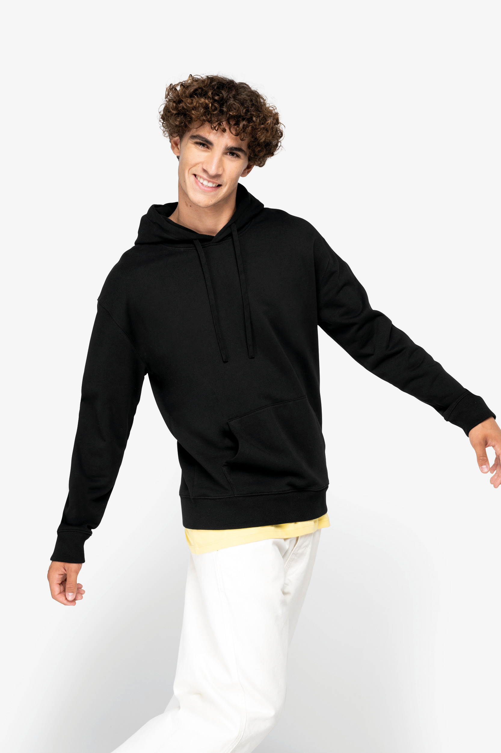 Miniature 4 pour Sweat-shirt écoresponsable à capuche  à épaules tombantes French Terry unisexe