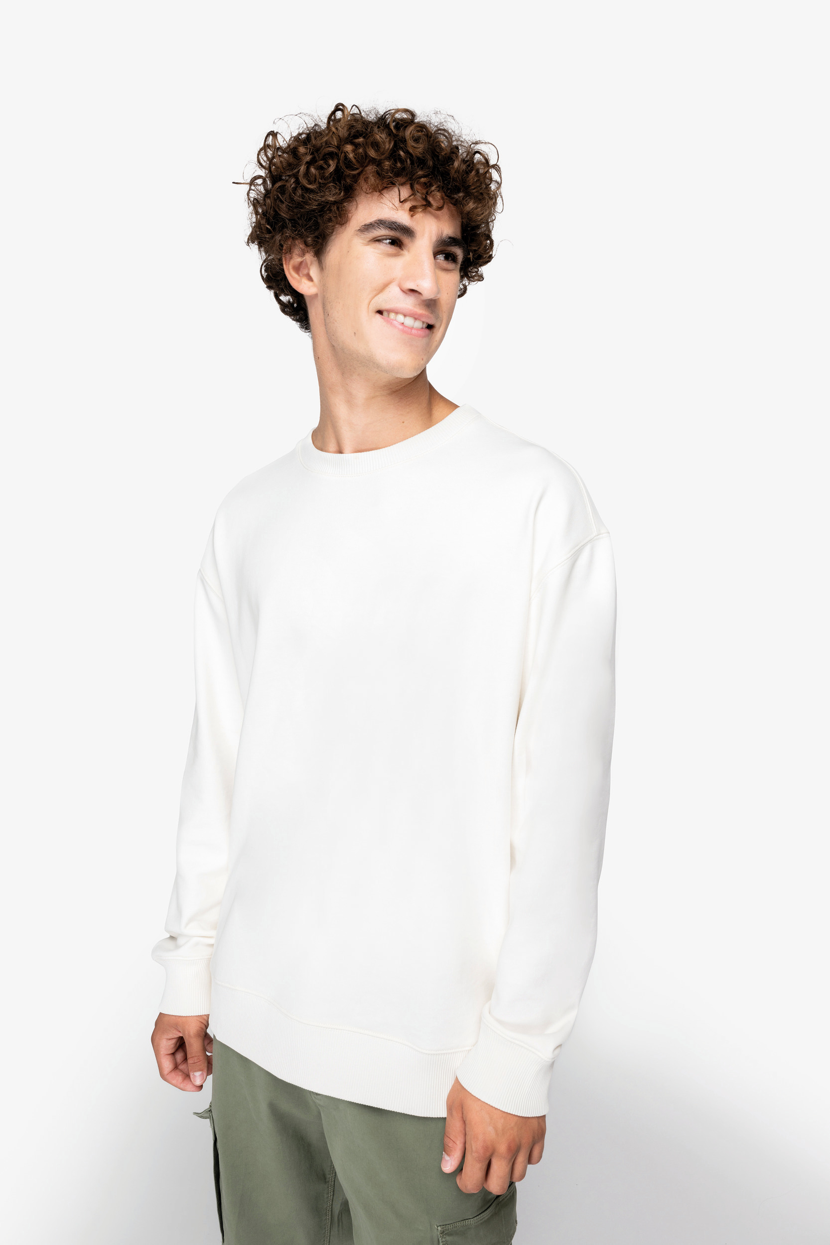 Miniature 4 pour Sweat-shirt écoresponsable à col rond à épaules tombantes French Terry unisexe