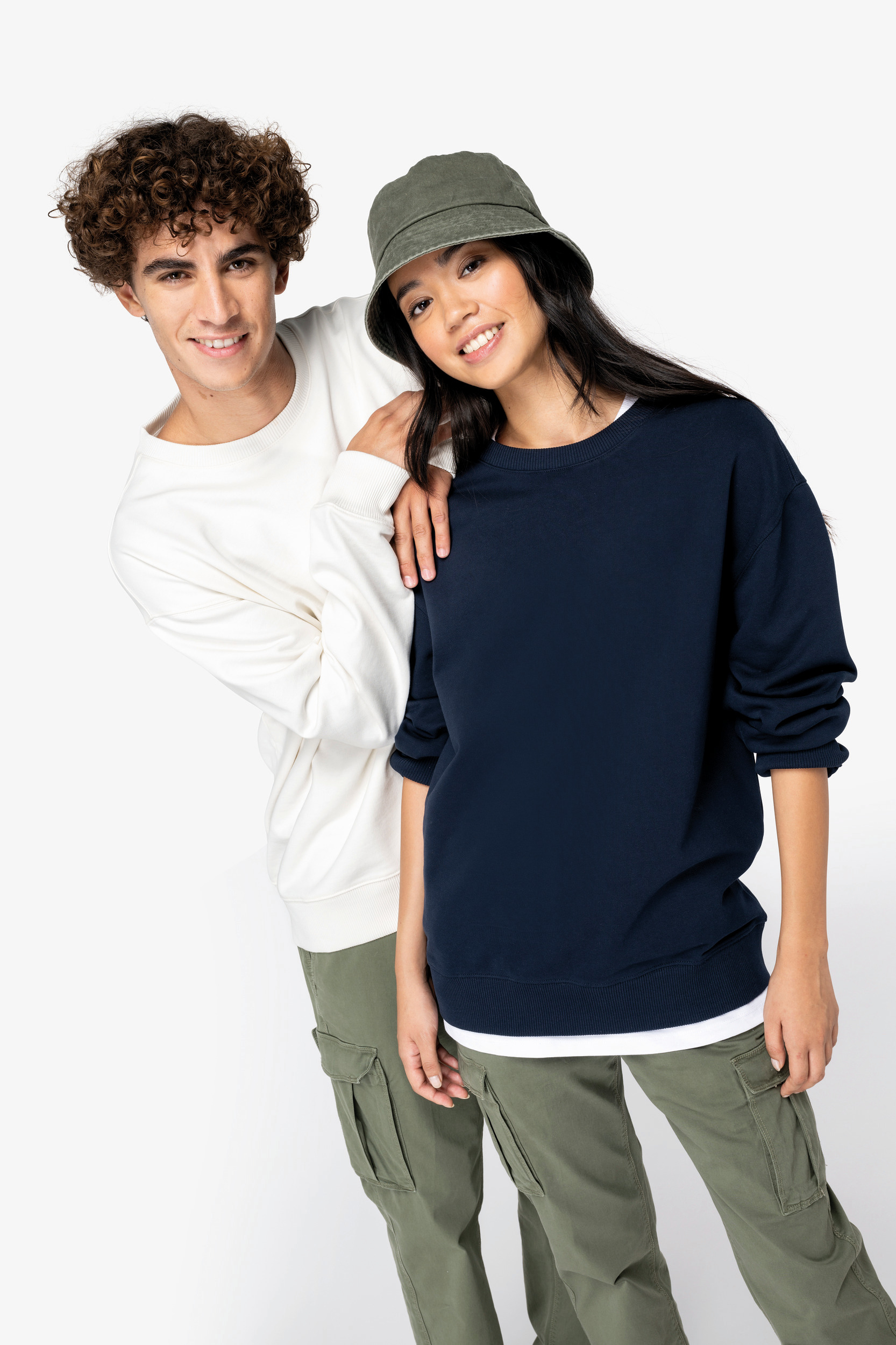 Miniature 1 pour Sweat-shirt écoresponsable à col rond à épaules tombantes French Terry unisexe