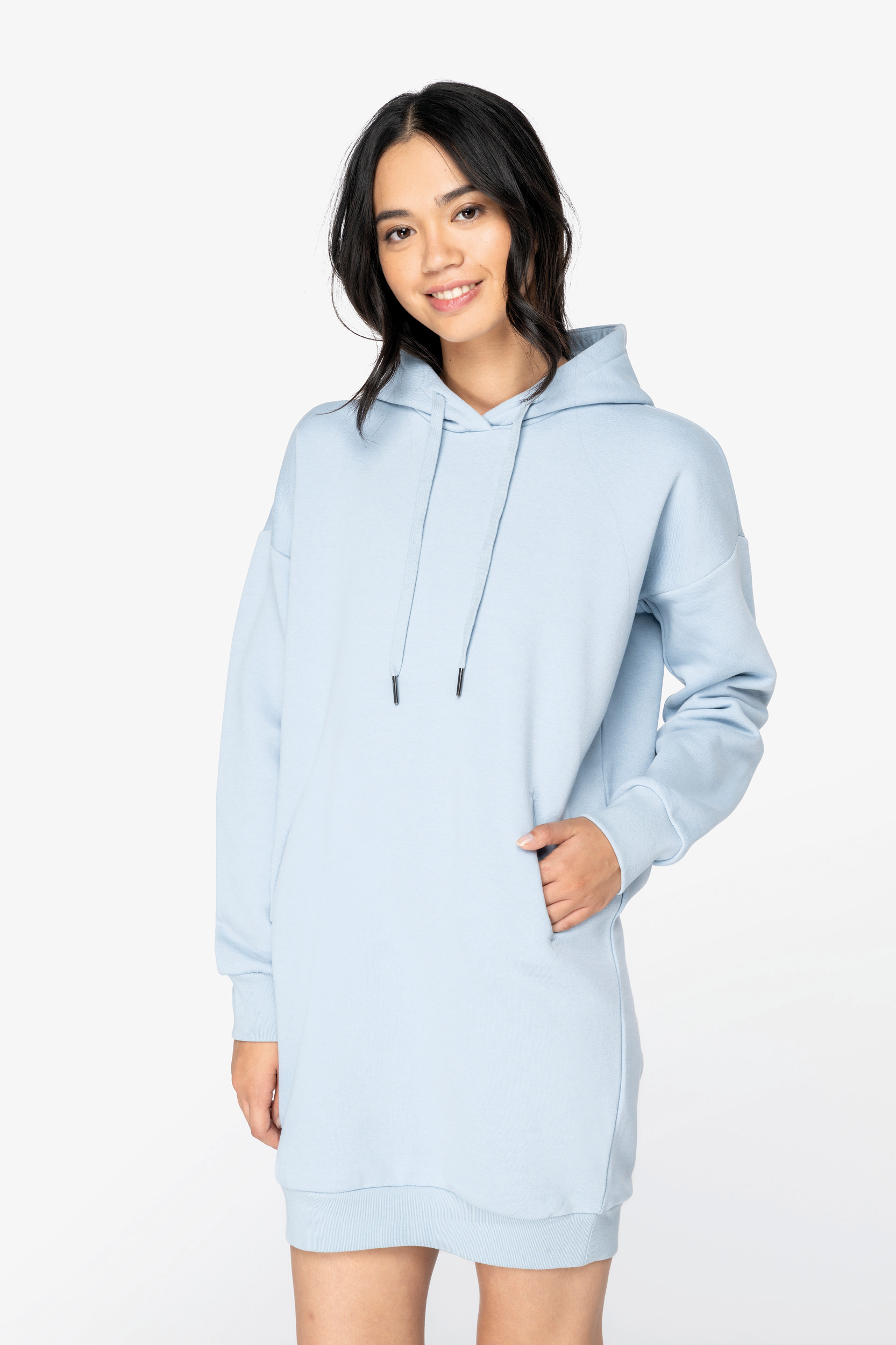 Miniature 1 pour Robe sweat-shirt écoresponsable à capuche femme