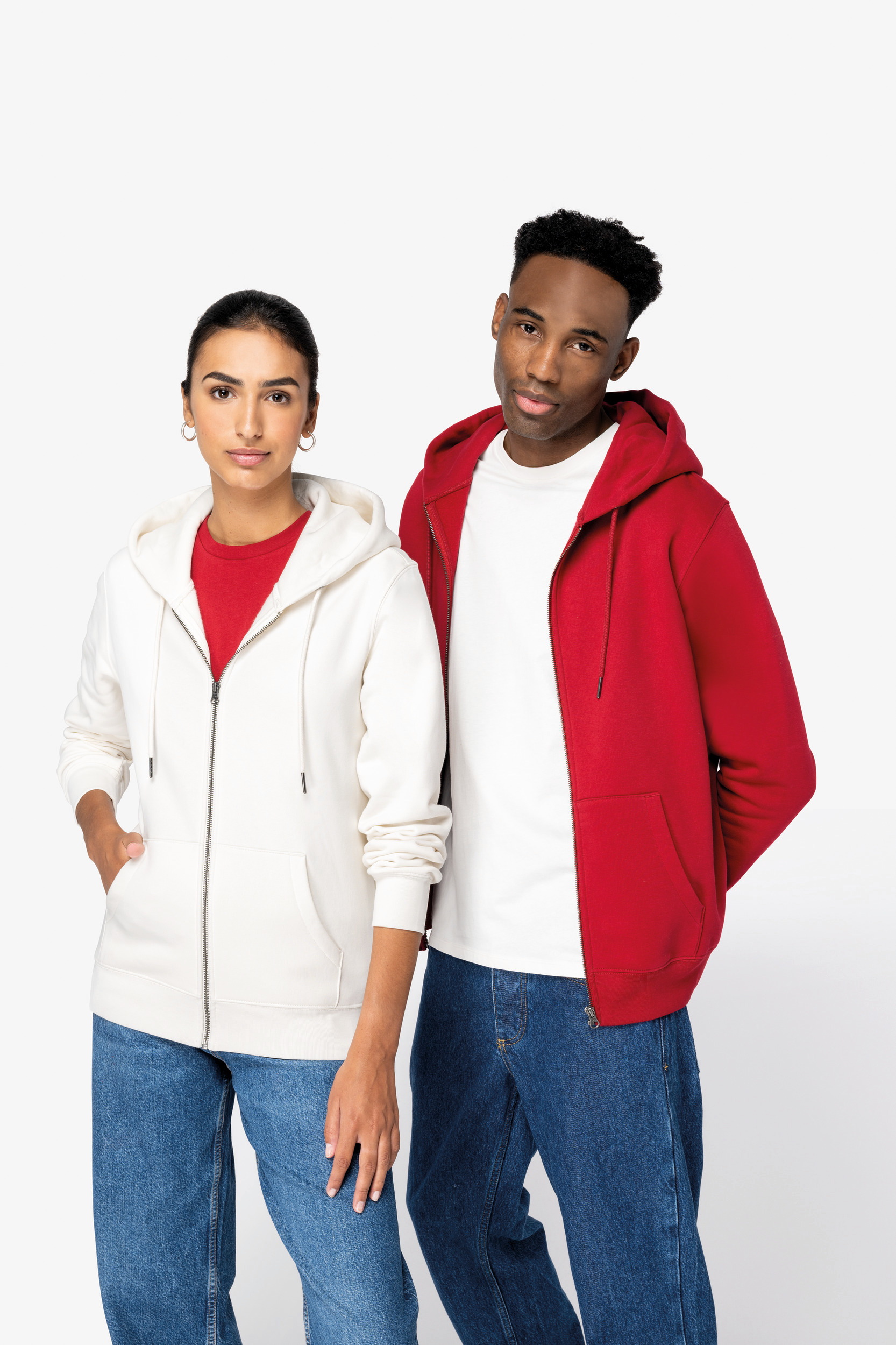 Miniature 1 pour Sweat-shirt écoresponsable zippé à capuche unisexe