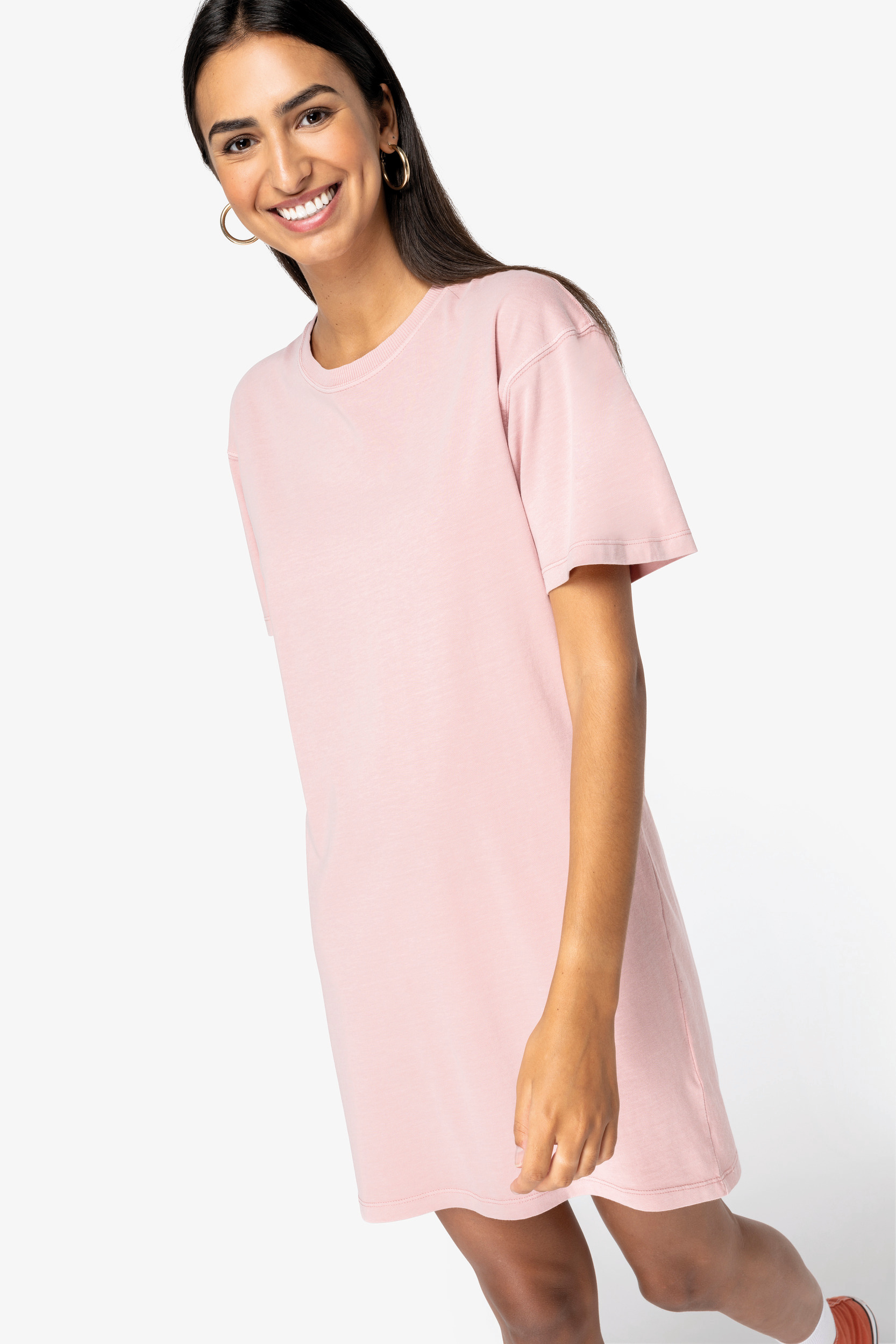 Miniature 1 pour Robe t-shirt écoresponsable délavée femme