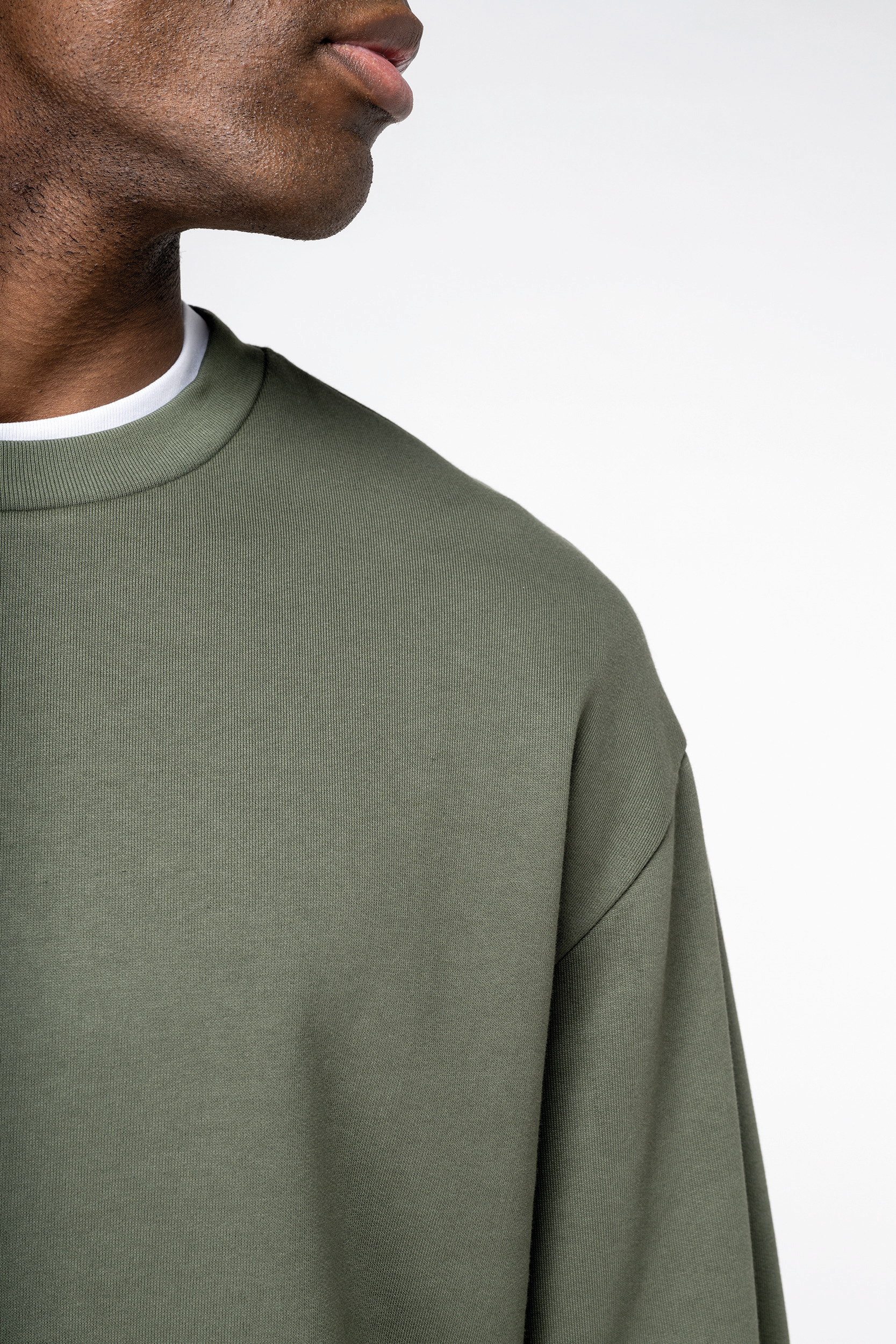 Miniature 7 pour Sweat-shirt écoresponsable à col rond à épaules tombantes molleton gratté unisexe