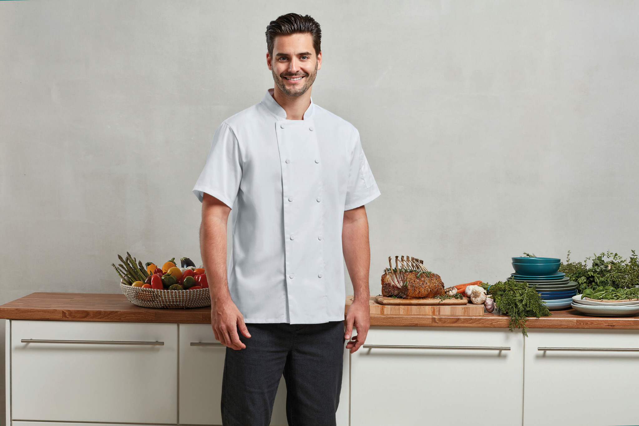 Miniature 1 pour Veste chef cuisinier manches courtes Coolchecker®