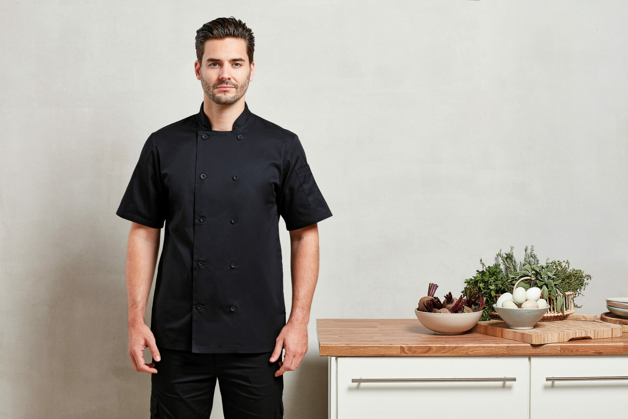 Miniature 5 pour Veste de cuisine manches courtes