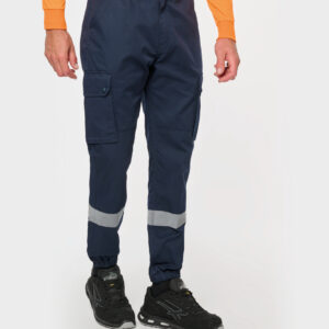 Visuel Pantalon cargo unisexe avec bas élastiqué et bande réfléchissante
