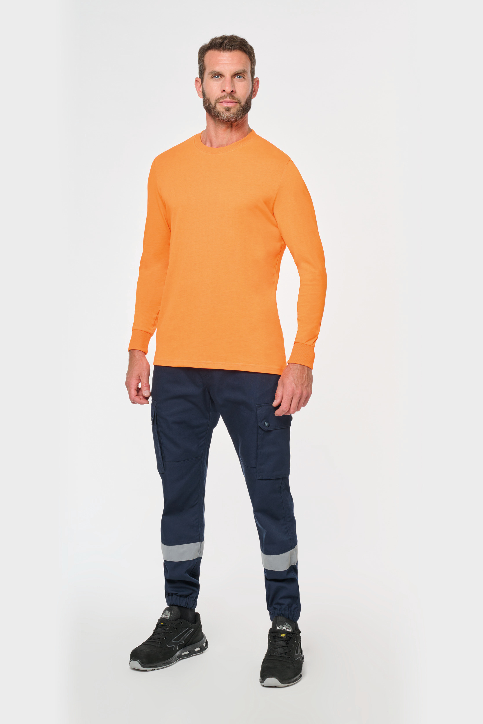 Miniature 4 pour Pantalon cargo unisexe avec bas élastiqué et bande réfléchissante