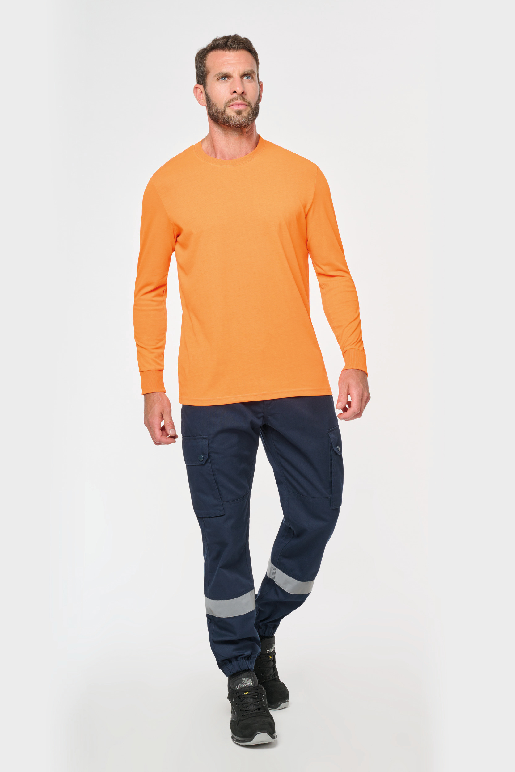 Miniature 3 pour Pantalon cargo unisexe avec bas élastiqué et bande réfléchissante