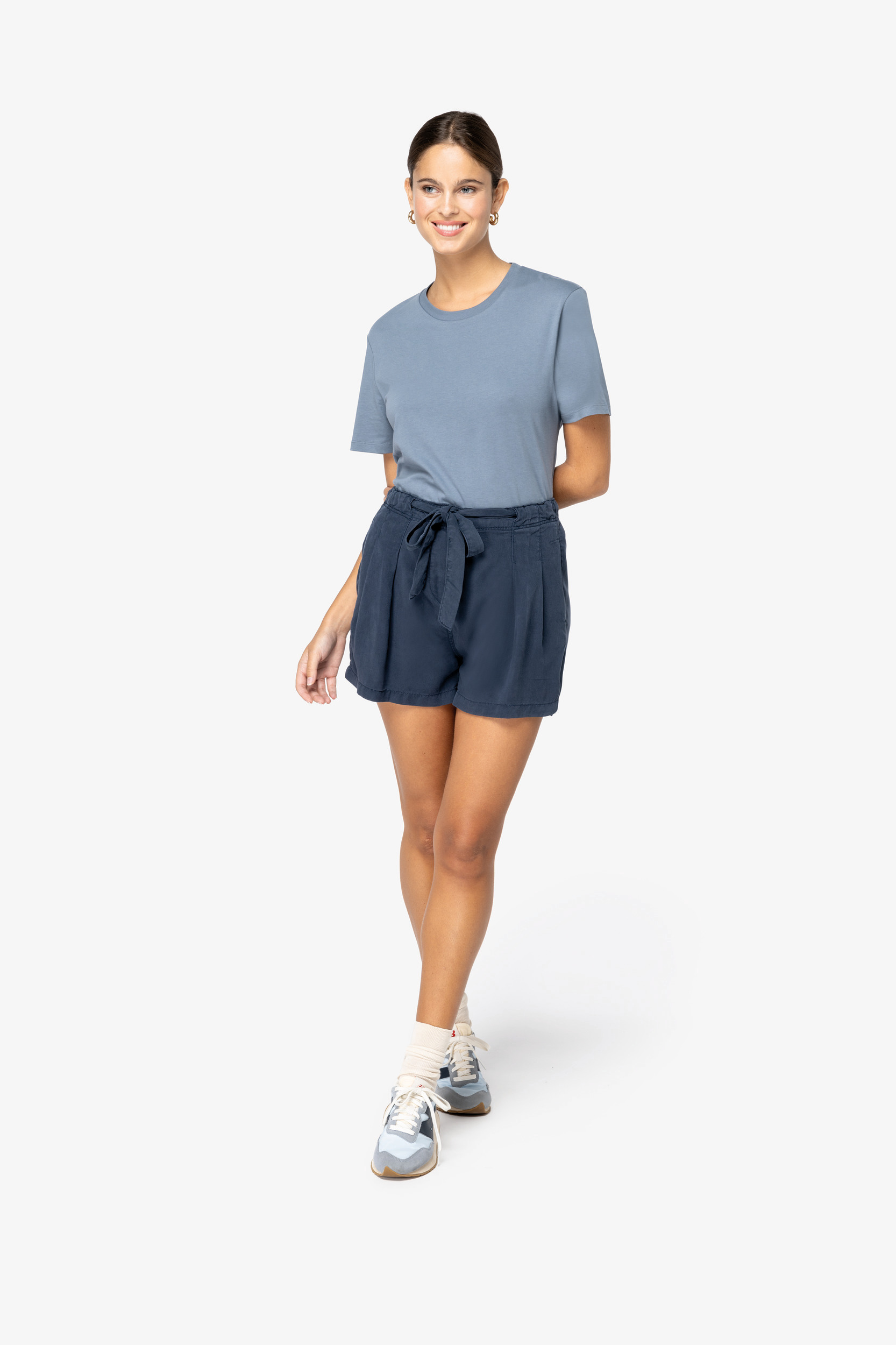Miniature 2 pour Short écoresponsable délavé en lyocell femme