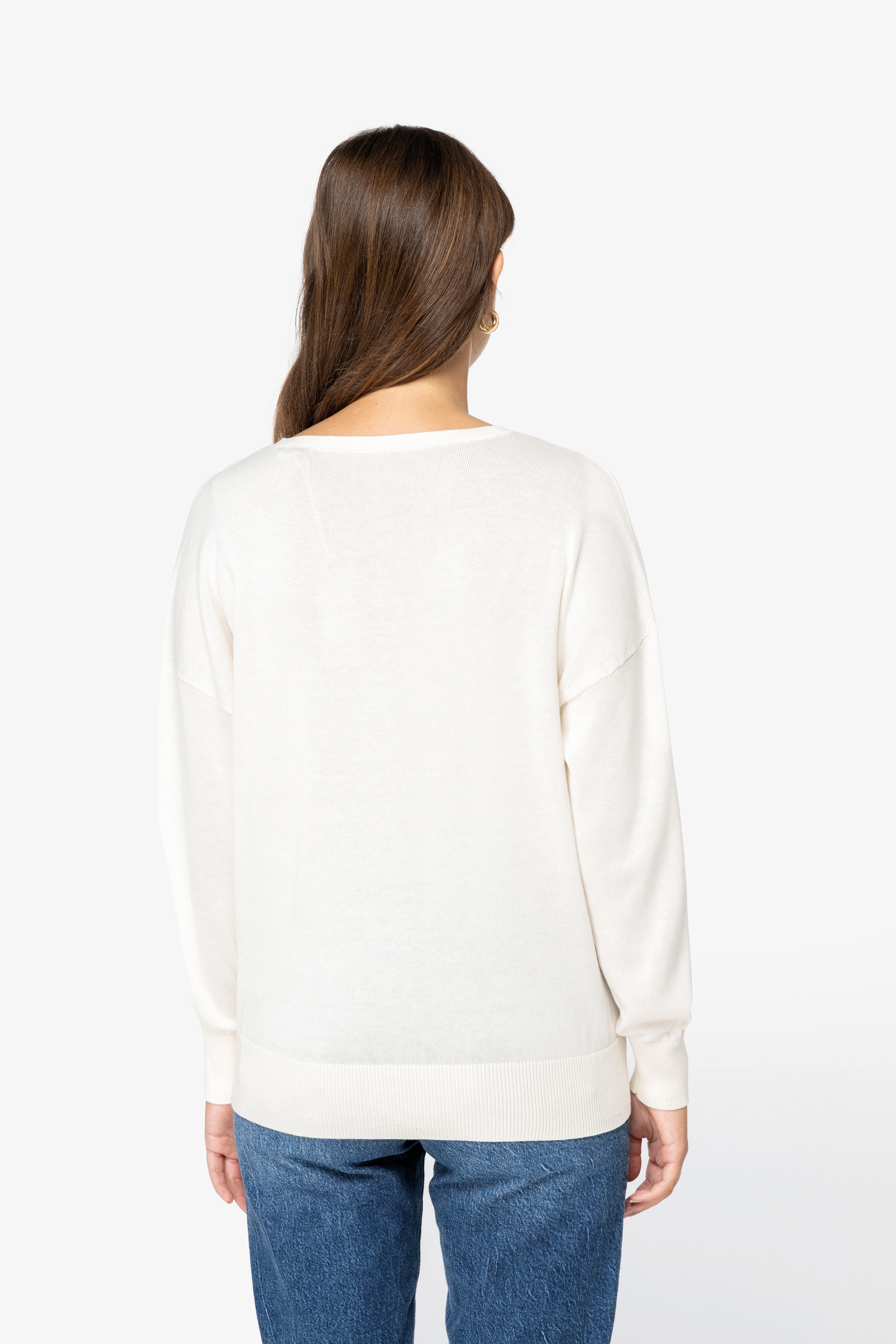 Miniature 4 pour Pull écoresponsable col V en lyocell femme