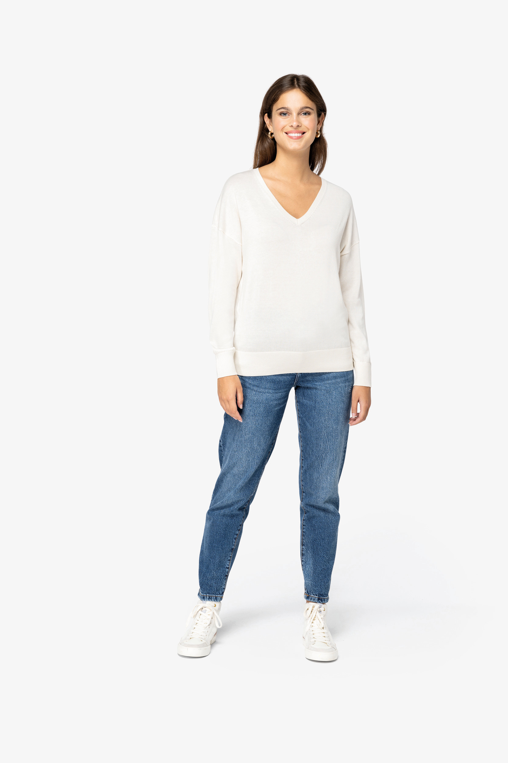 Miniature 2 pour Pull écoresponsable col V en lyocell femme