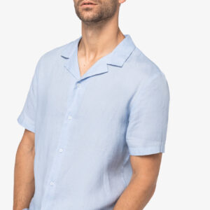 Visuel Chemise à col bowling en lin homme