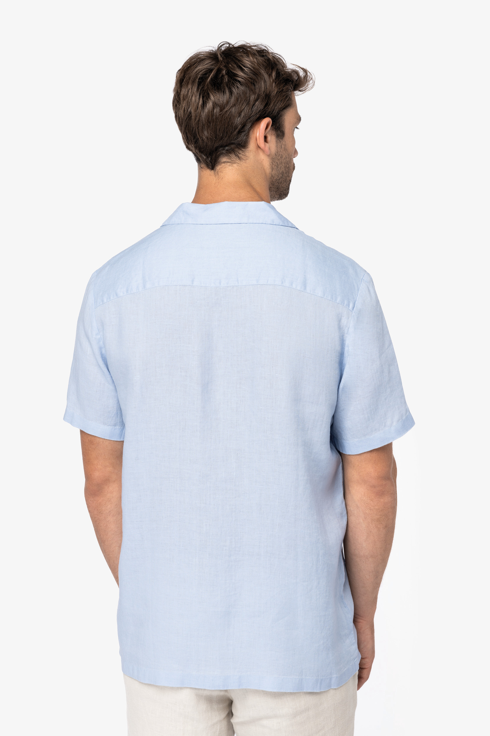 Miniature 4 pour Chemise à col bowling en lin homme