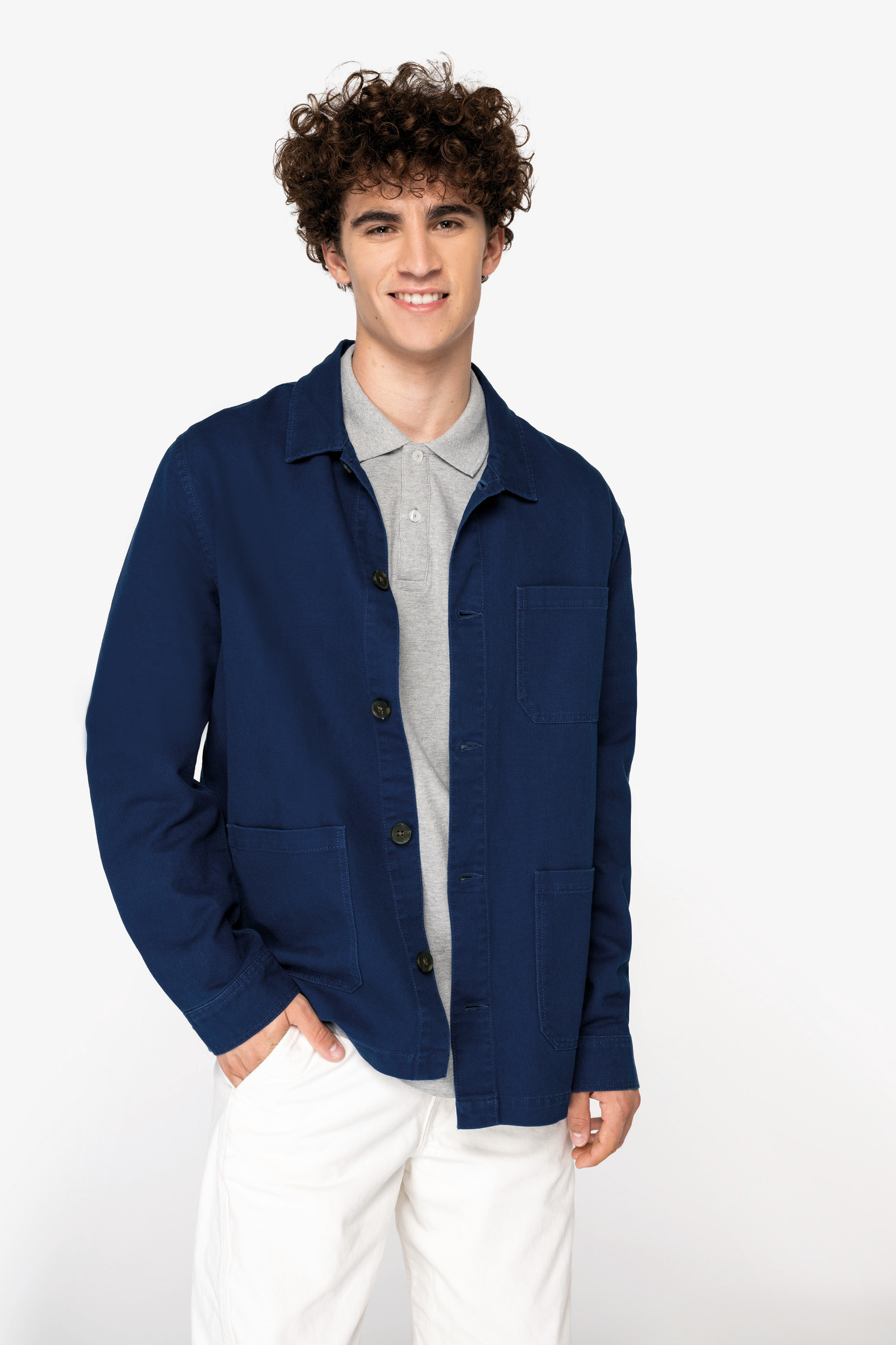 Miniature 1 pour Veste worker écoresponsable délavée homme