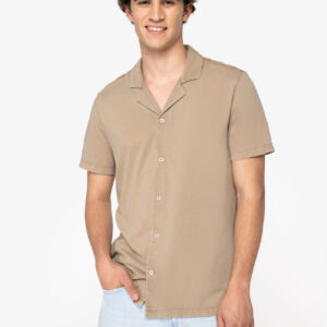 Visuel Chemise écoresponsable délavée en jersey manches courtes à col bowling homme