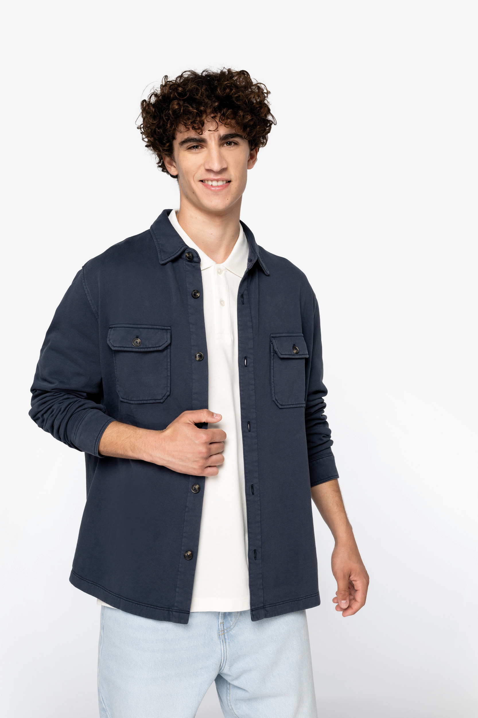 Miniature 1 pour Surchemise écoresponsable délavée en molleton gratté homme