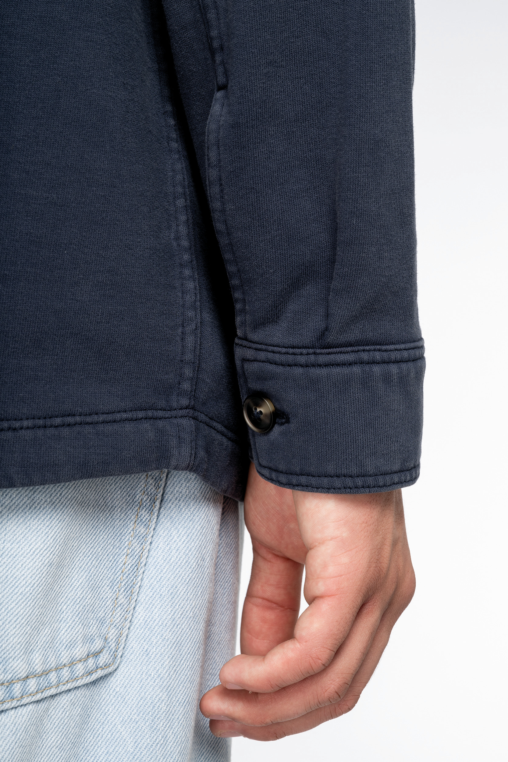 Miniature 8 pour Surchemise écoresponsable délavée en molleton gratté homme