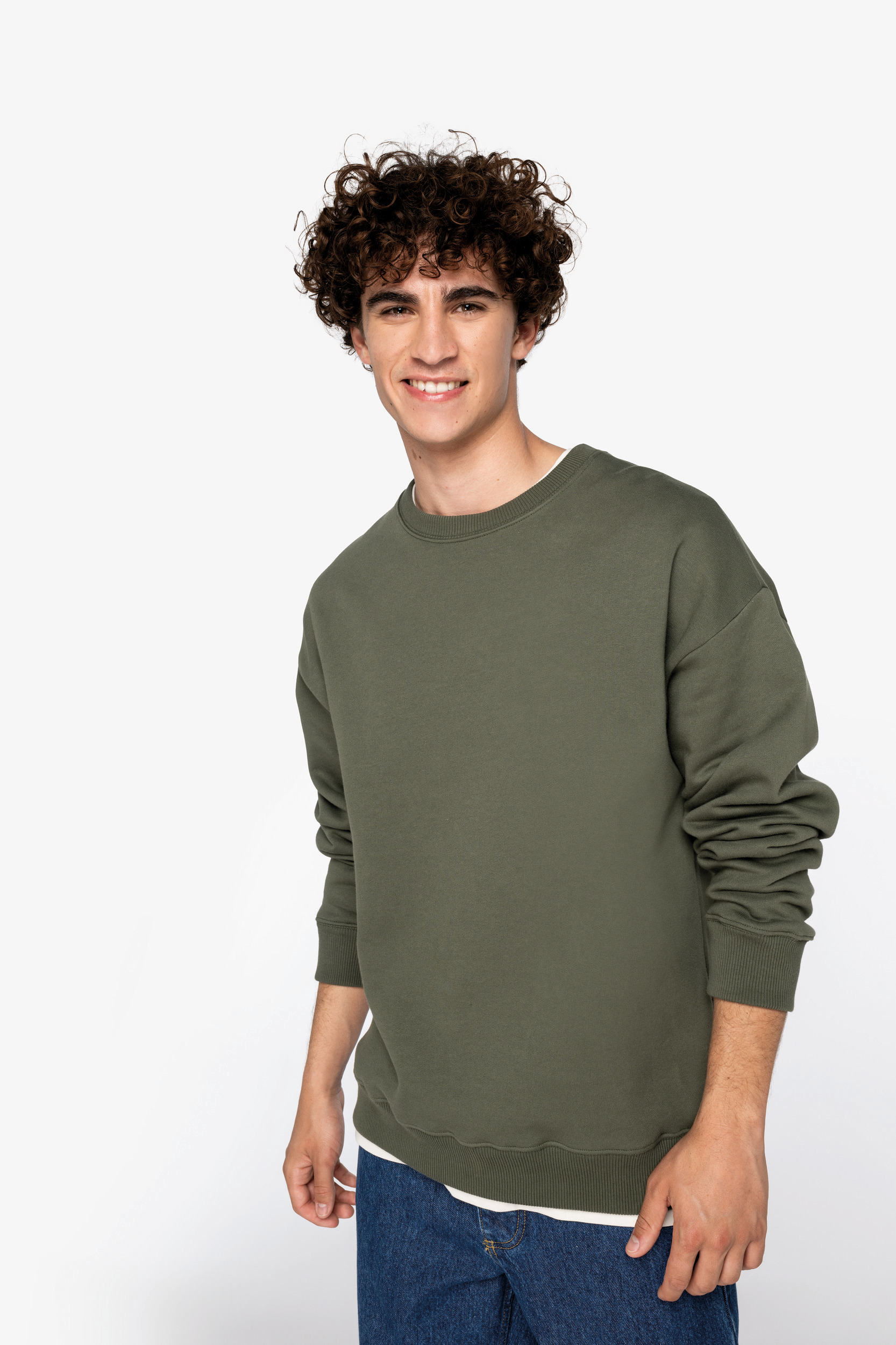 Miniature 1 pour Sweat-shirt écoresponsable à col rond oversize unisexe