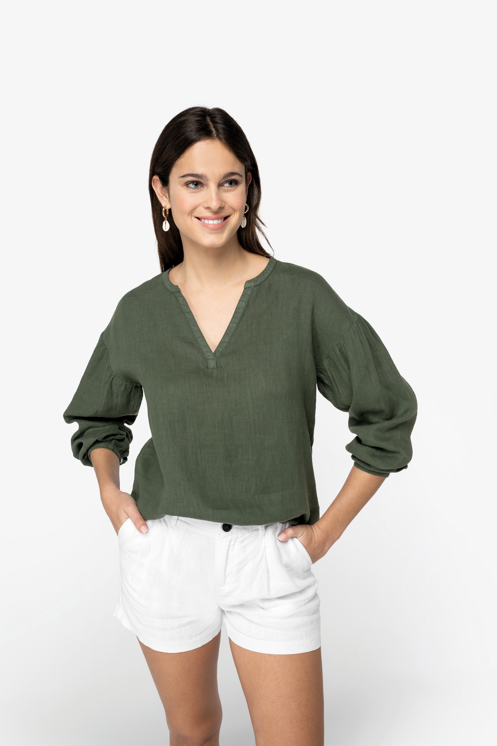 Miniature 3 pour Blouse écoresponsable en lin femme