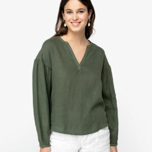 Visuel Blouse écoresponsable en lin femme