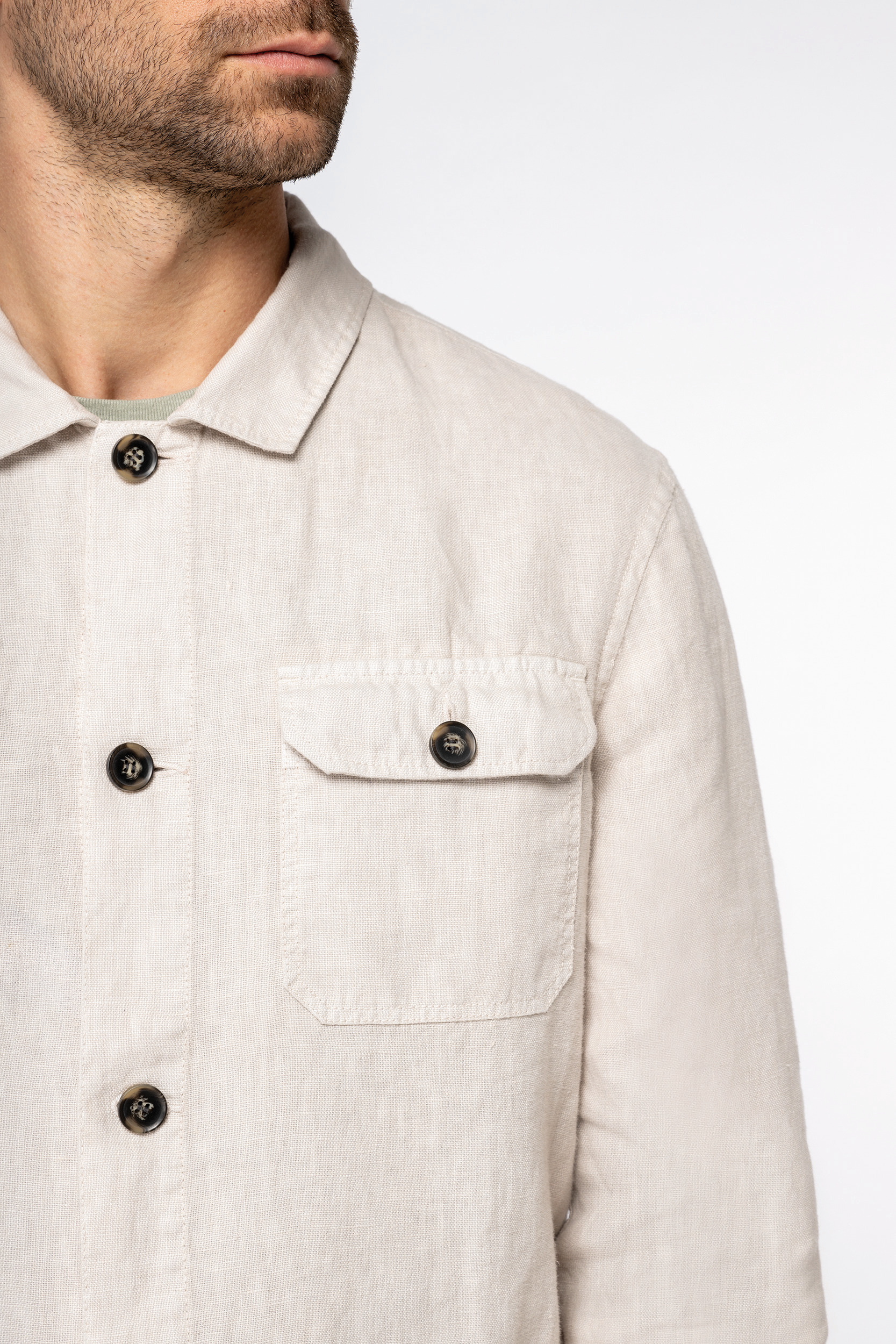 Miniature 5 pour Surchemise écoresponsable délavée en lin homme