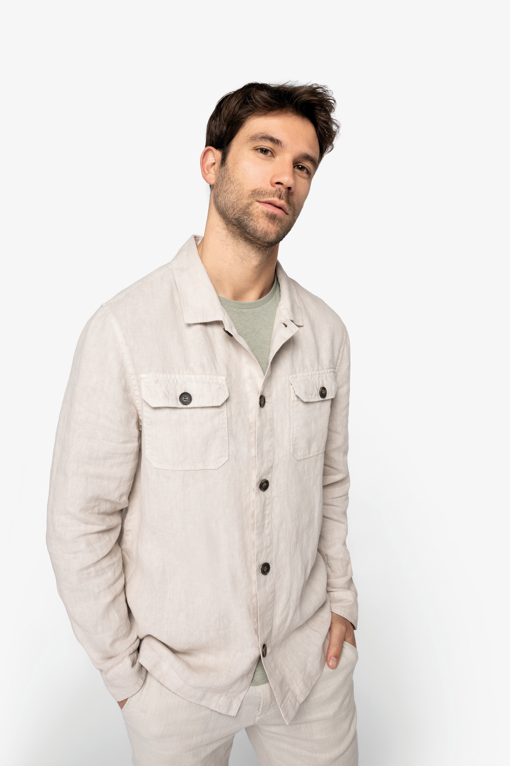 Miniature 3 pour Surchemise écoresponsable délavée en lin homme