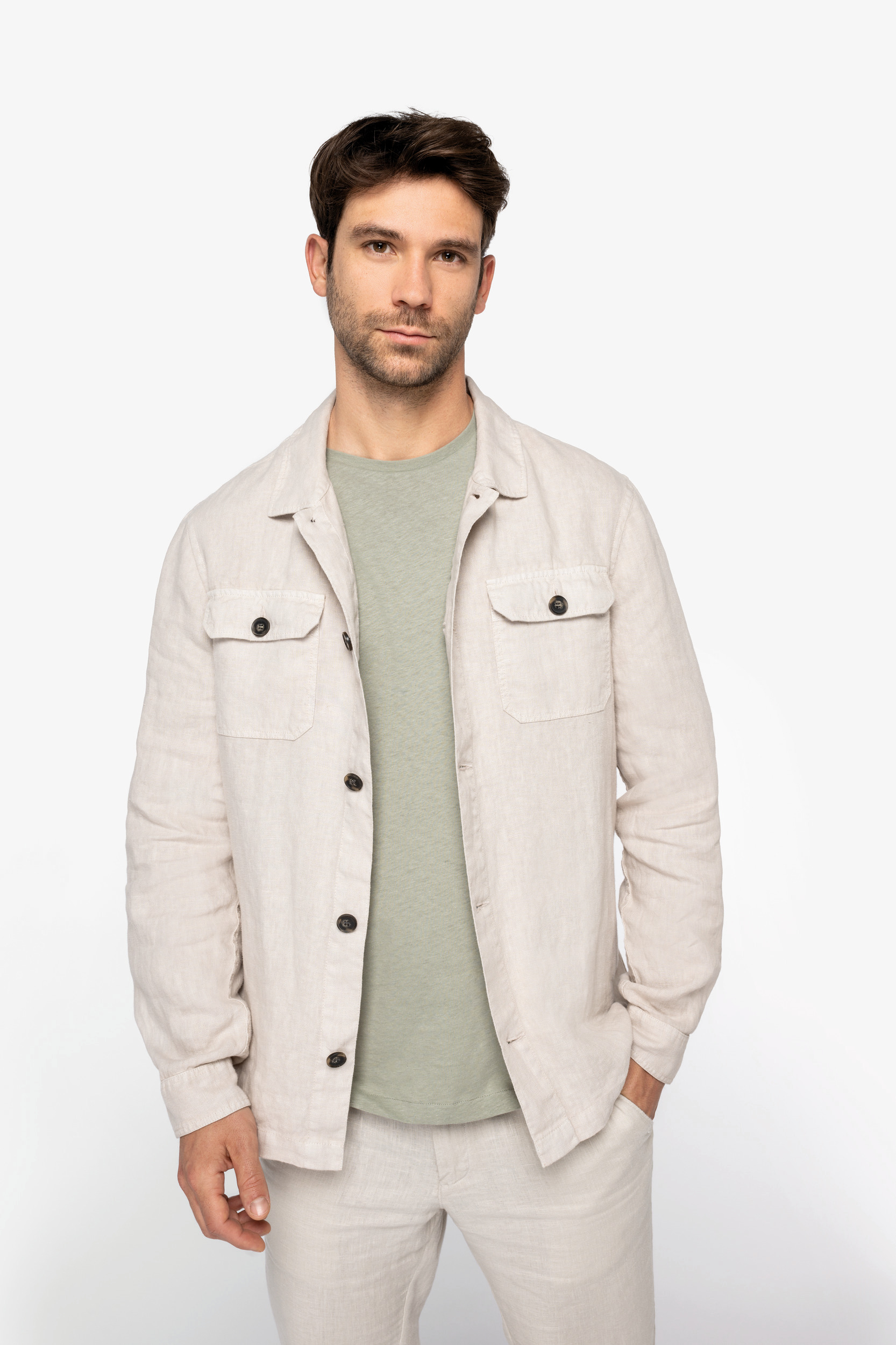 Miniature 1 pour Surchemise écoresponsable délavée en lin homme