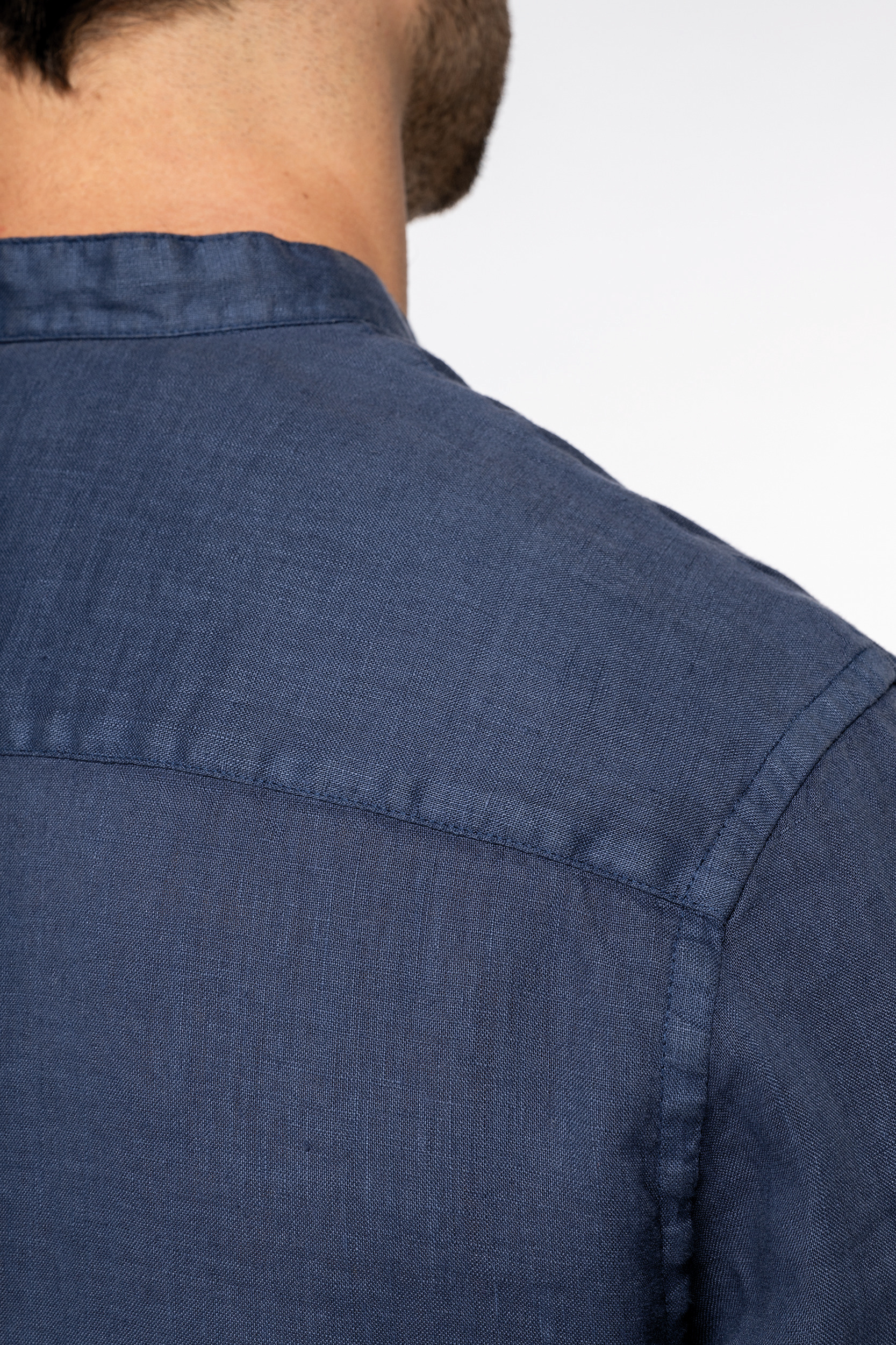 Miniature 6 pour Chemise écoresponsable à col Mao délavée  en lin délavé homme