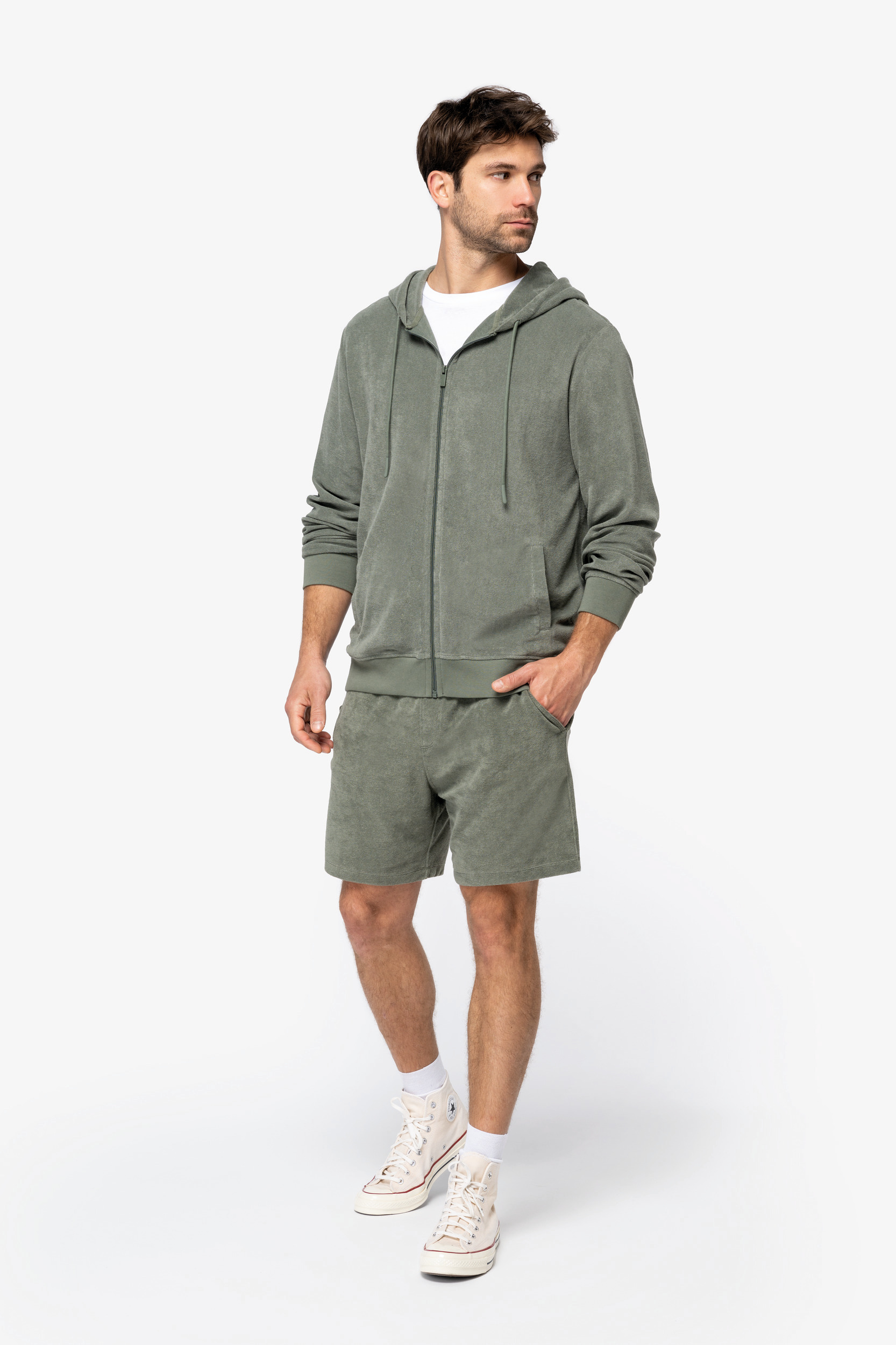 Miniature 2 pour Sweat-shirt écoresponsable en éponge zippé à capuche homme