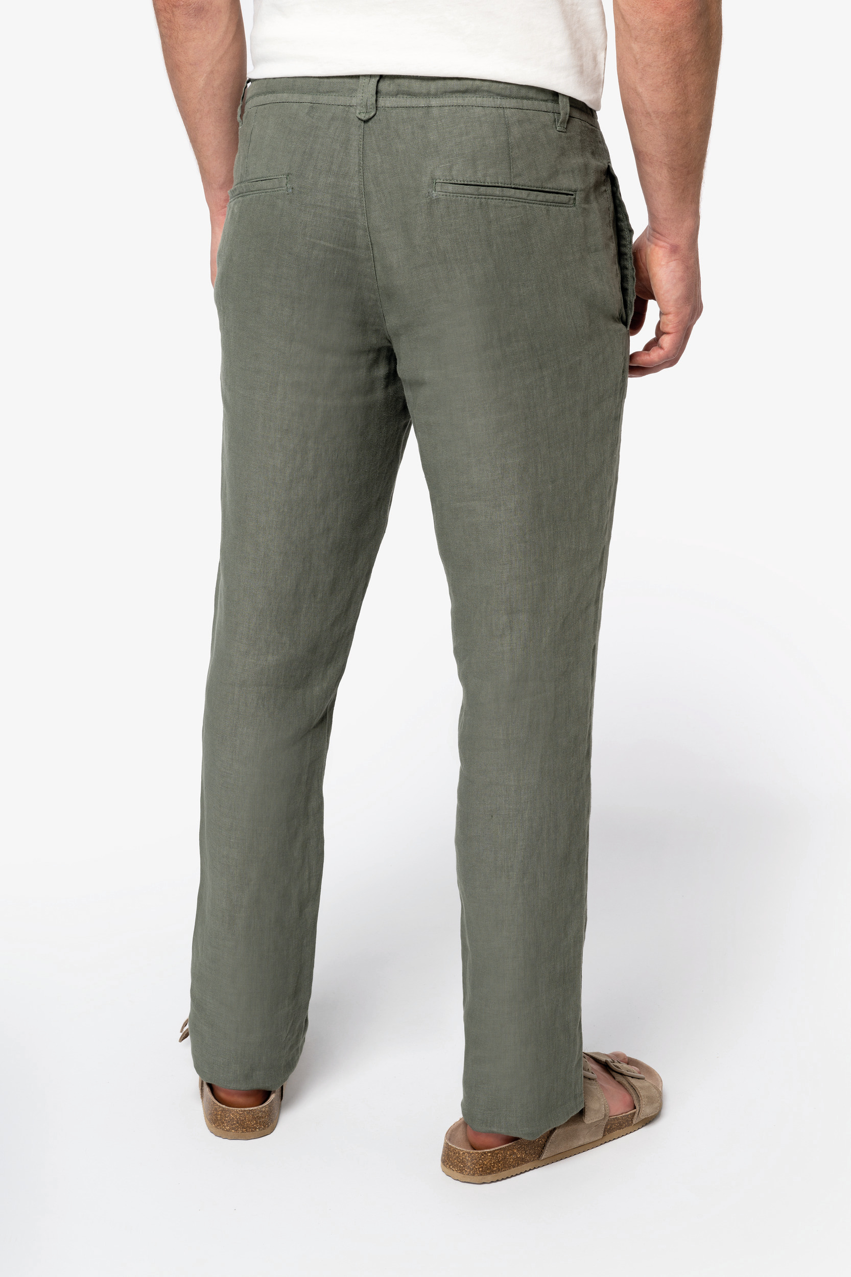 Miniature 4 pour Pantalon écoresponsable délavé en lin homme