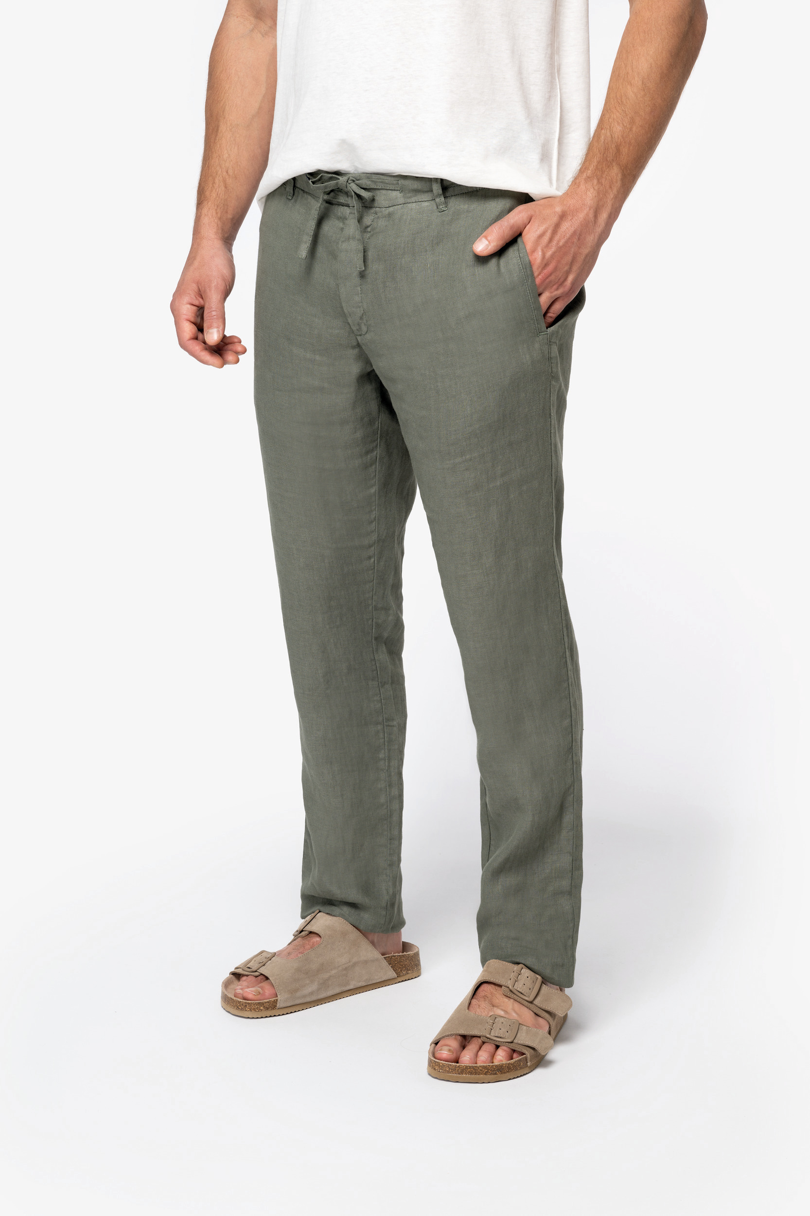 Miniature 1 pour Pantalon écoresponsable délavé en lin homme