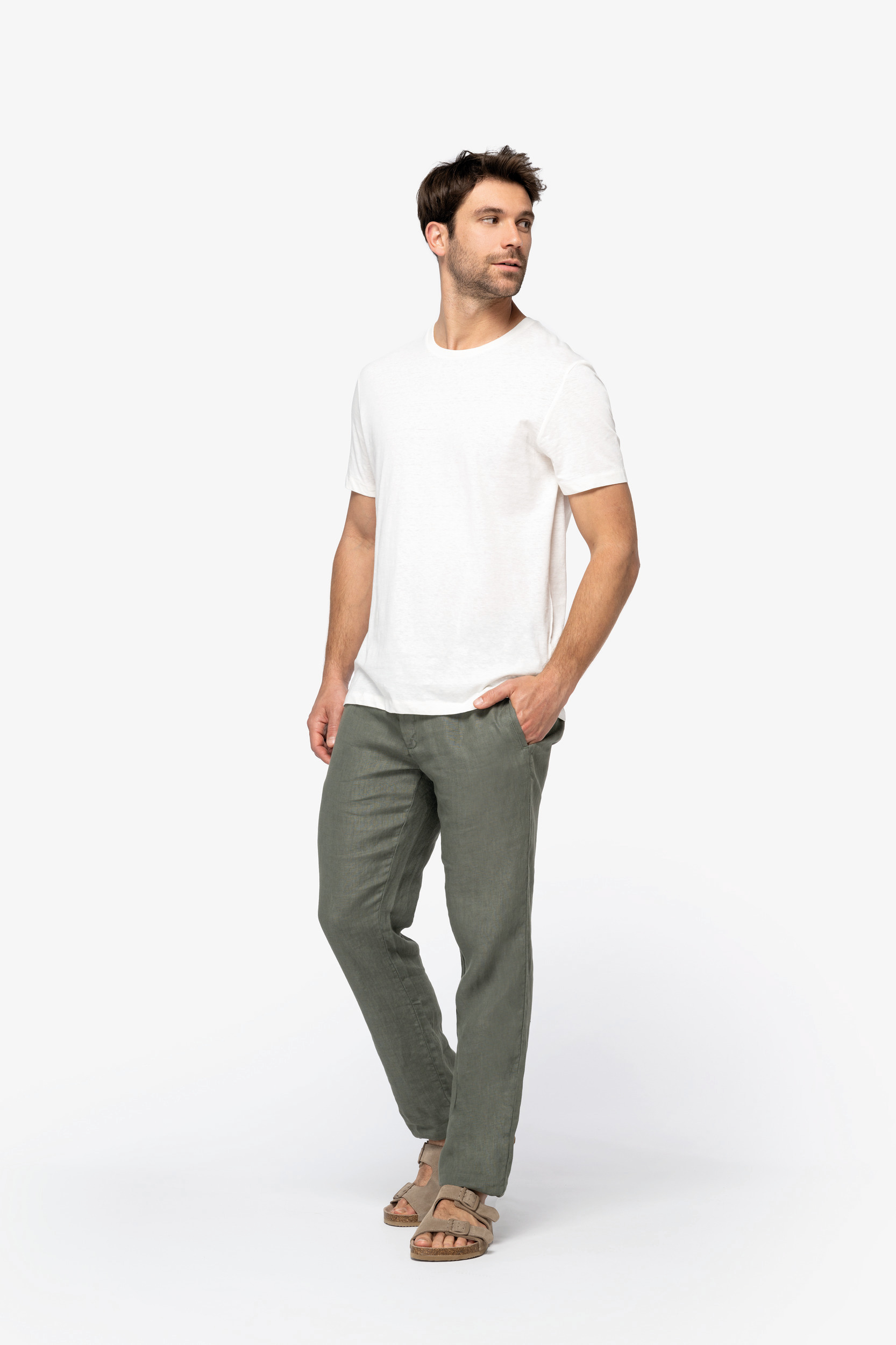 Miniature 3 pour Pantalon écoresponsable délavé en lin homme
