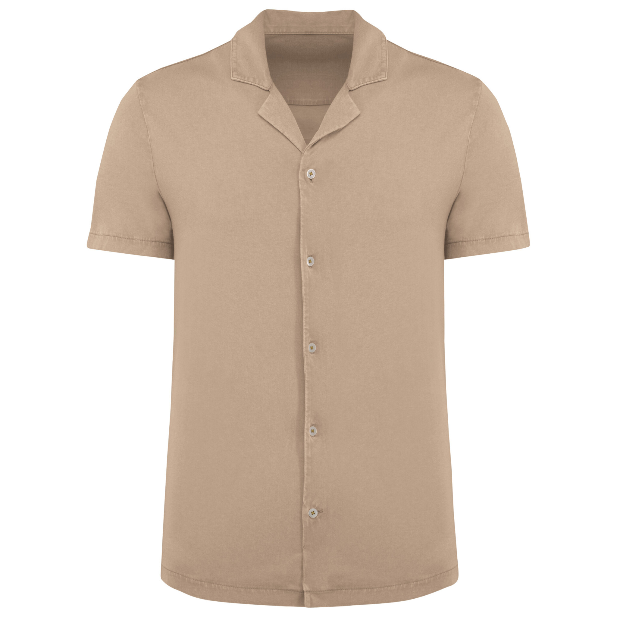 Miniature 7 pour Chemise écoresponsable délavée en jersey manches courtes à col bowling homme