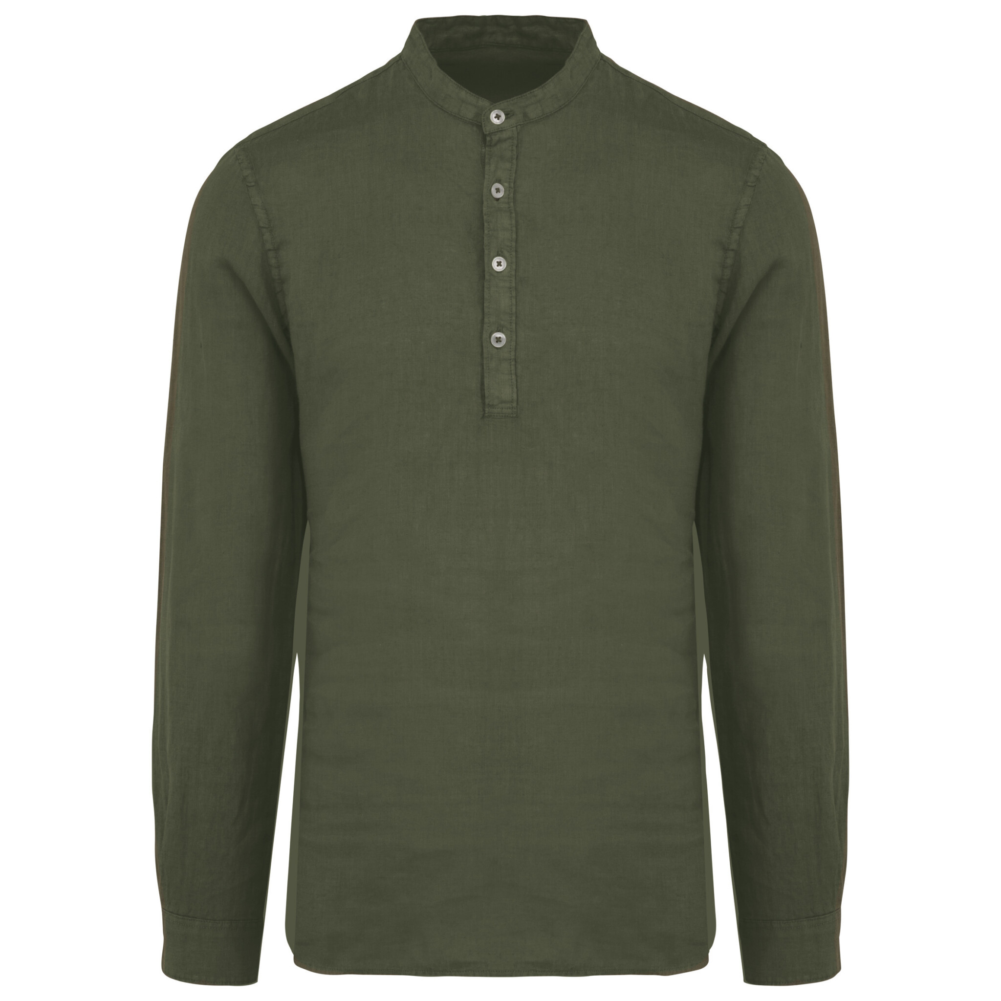 Miniature 9 pour Chemise écoresponsable à col Mao délavée  en lin délavé homme