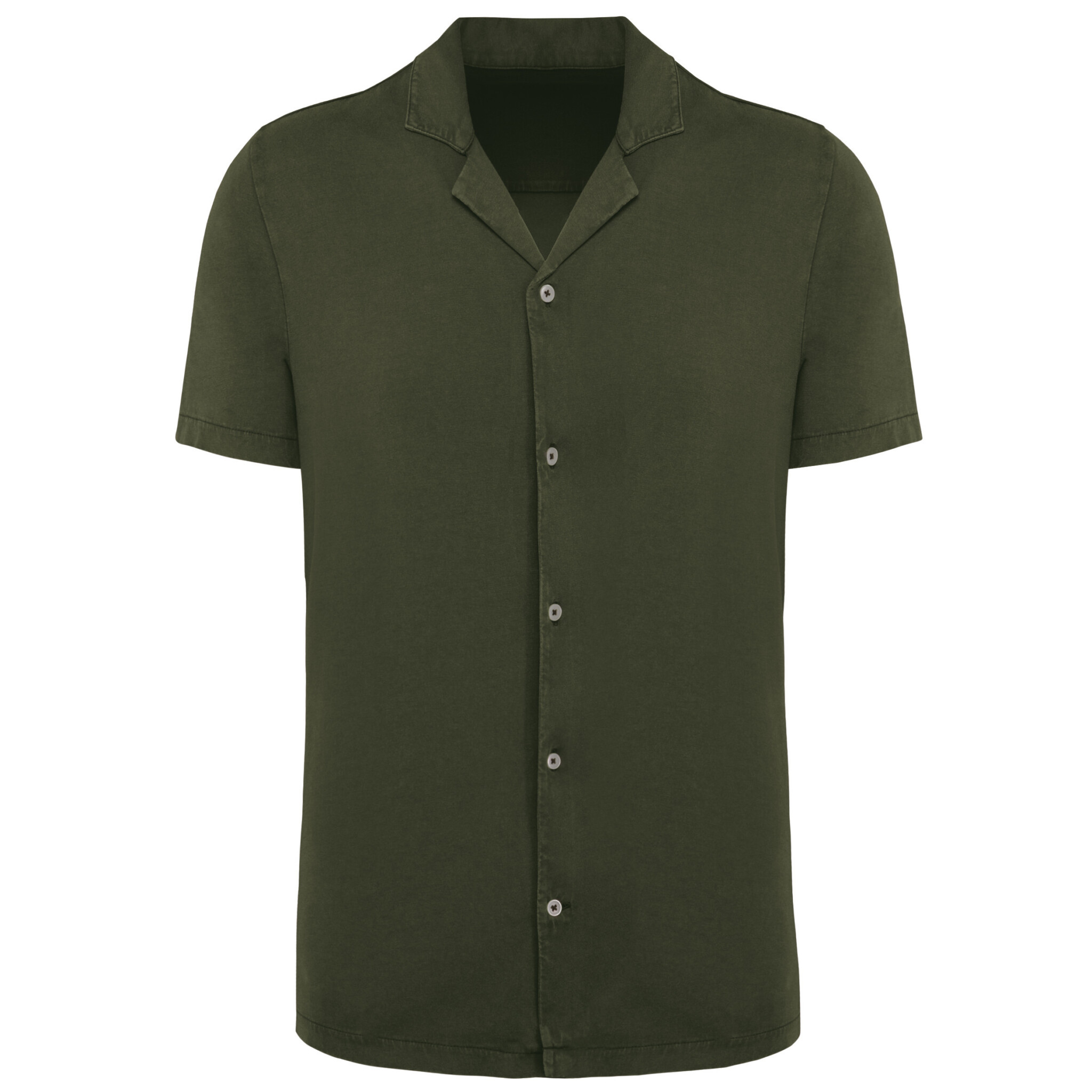 Miniature 8 pour Chemise écoresponsable délavée en jersey manches courtes à col bowling homme