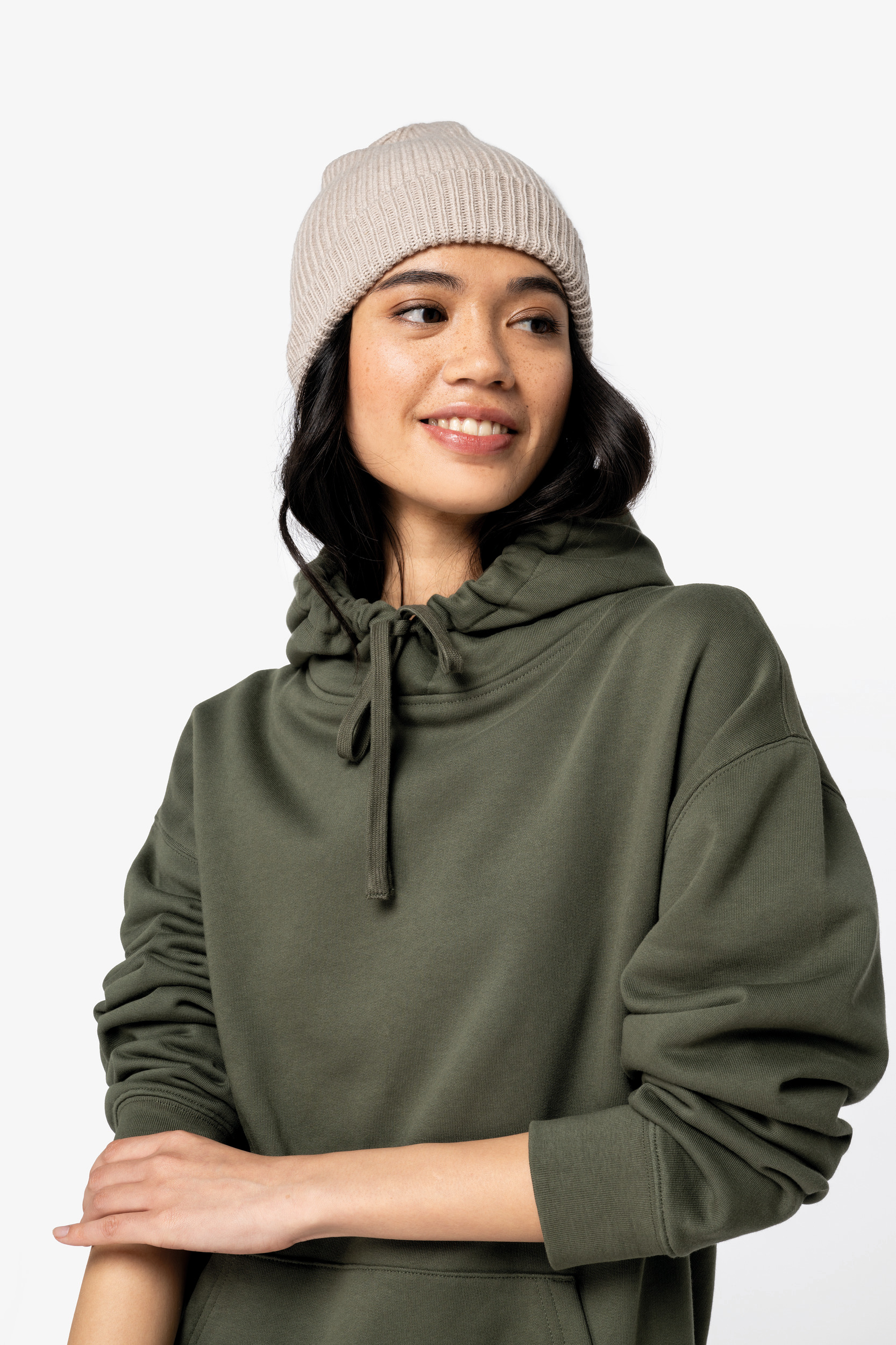 Miniature 11 pour Sweat-shirt écoresponsable à capuche à épaules tombantes molleton gratté unisexe