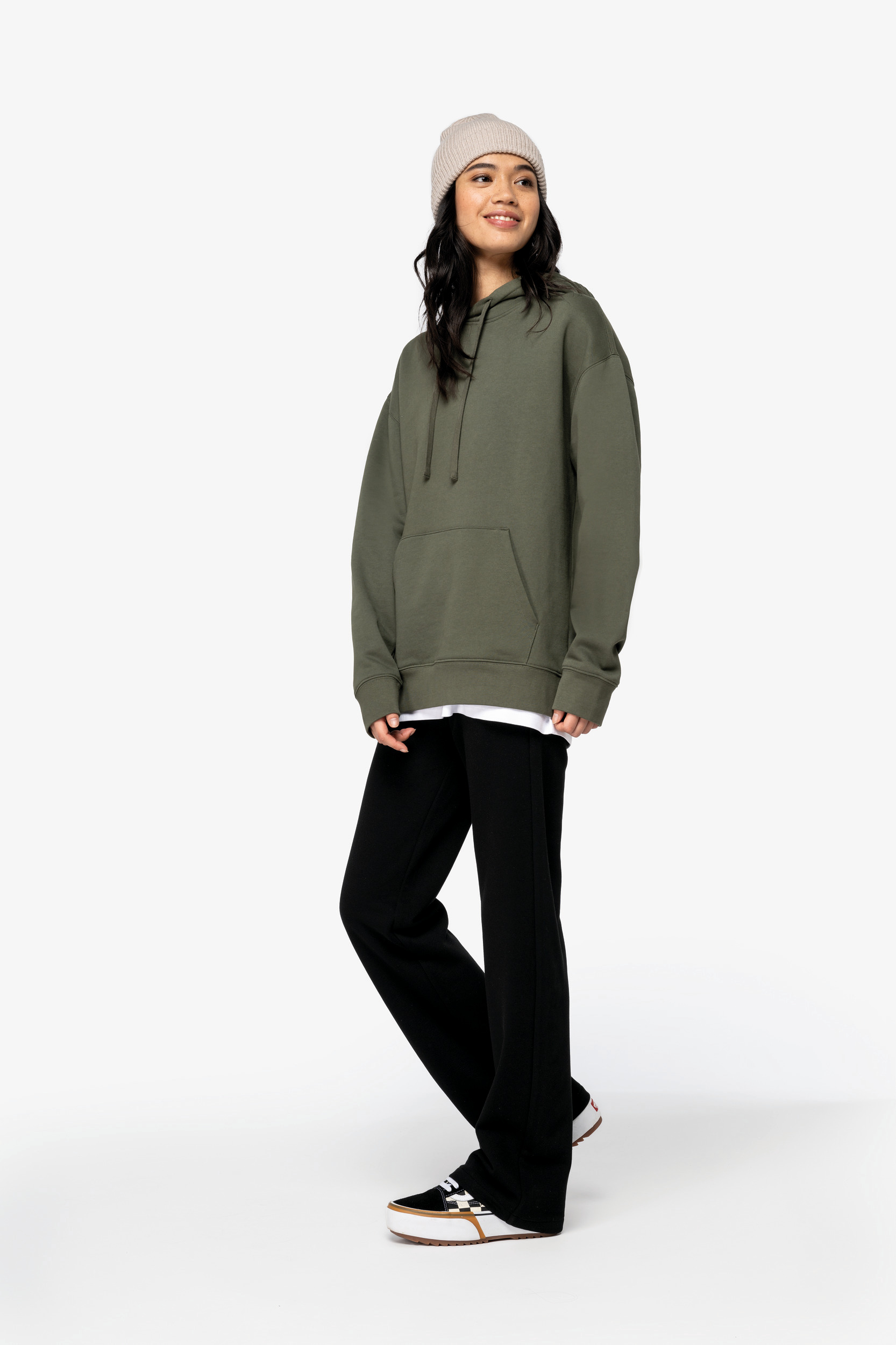 Miniature 10 pour Sweat-shirt écoresponsable à capuche à épaules tombantes molleton gratté unisexe