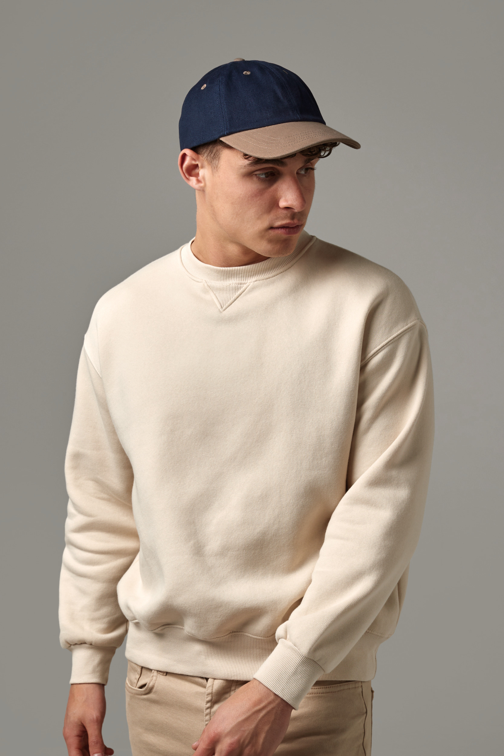 Miniature 2 pour Casquette homme profil bas en coton brossé - 6 panneaux