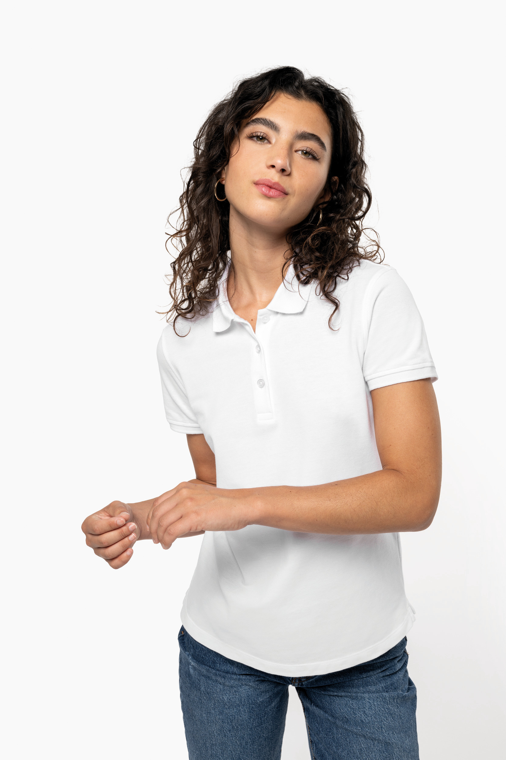 Miniature 2 pour Polo piqué manches courtes femme