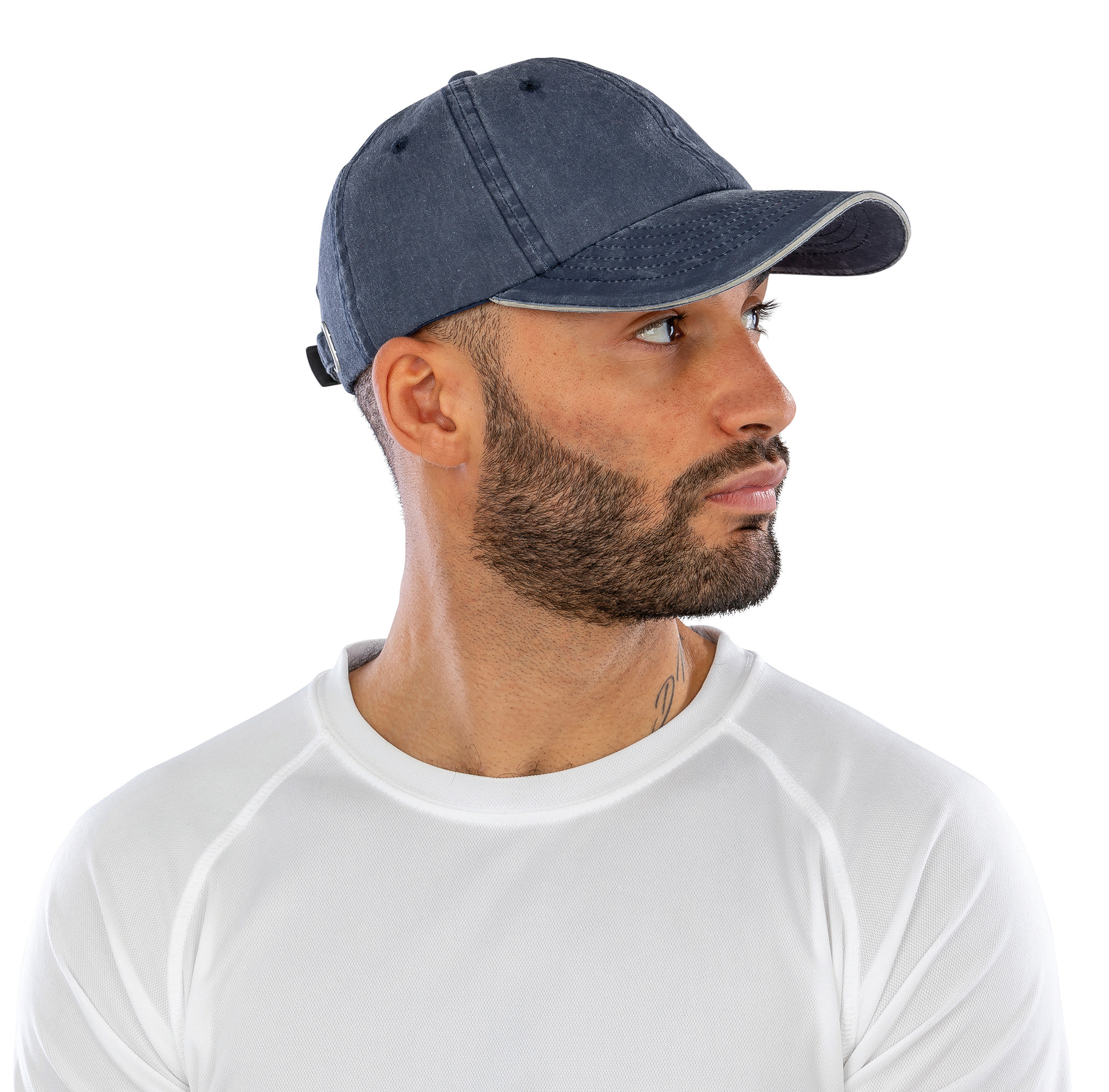 Miniature 5 pour Casquette coton fine ligne lavé avec visière sandwich