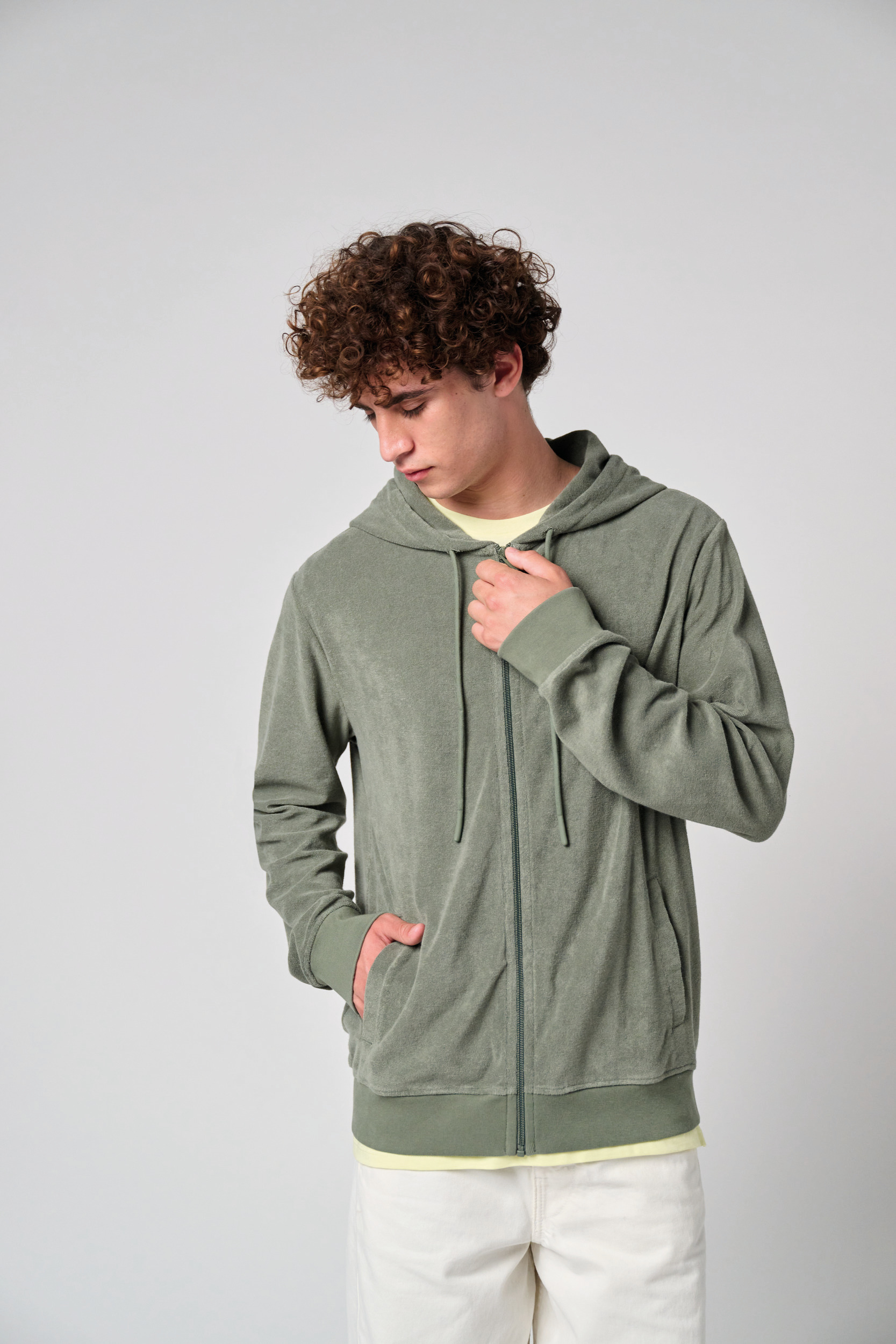 Miniature 9 pour Sweat-shirt écoresponsable en éponge zippé à capuche homme